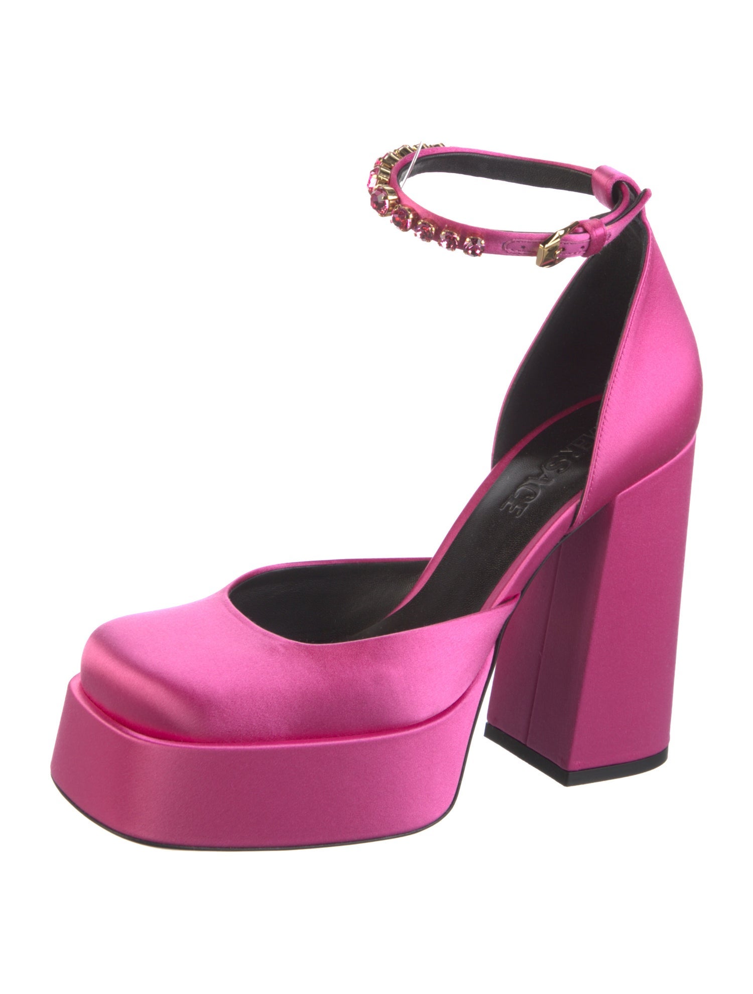 Versace Medusa Insignia Satin D'Orsay Pumps