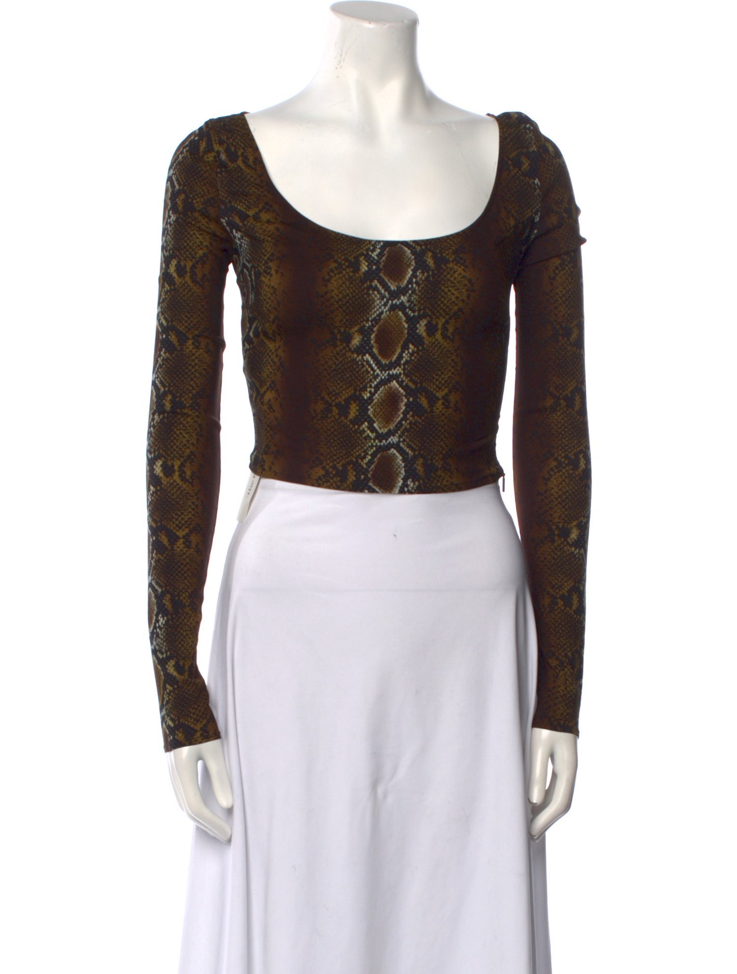 Versace Animal Print Scoop Neck Crop Top