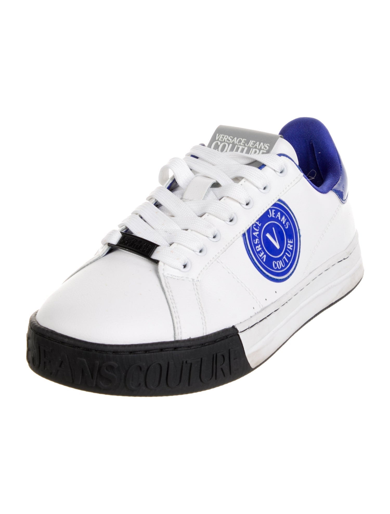 Versace Leather Colorblock Pattern Sneakers