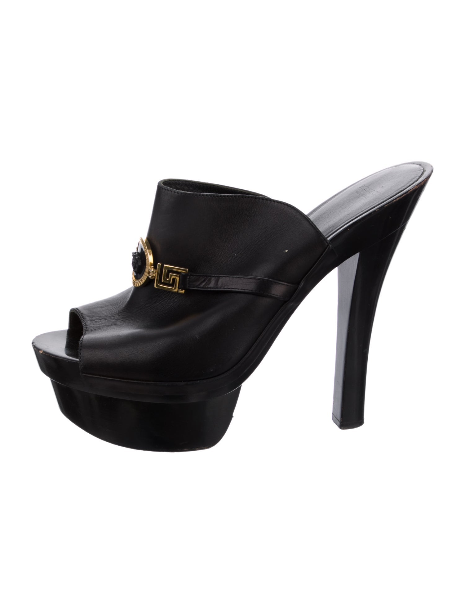 Versace Medusa Insignia Leather Slides