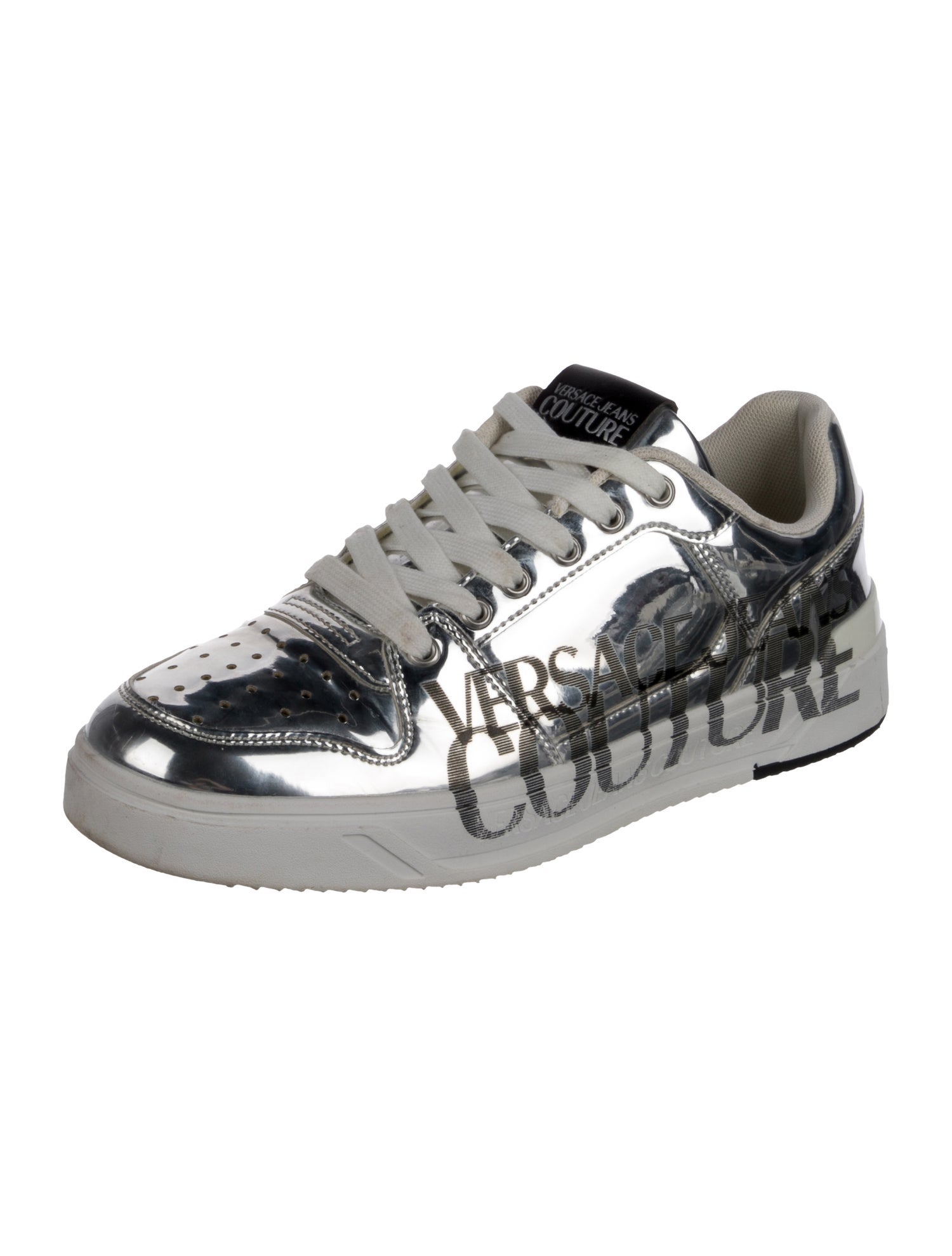 Versace Jeans Couture Leather Printed Sneakers