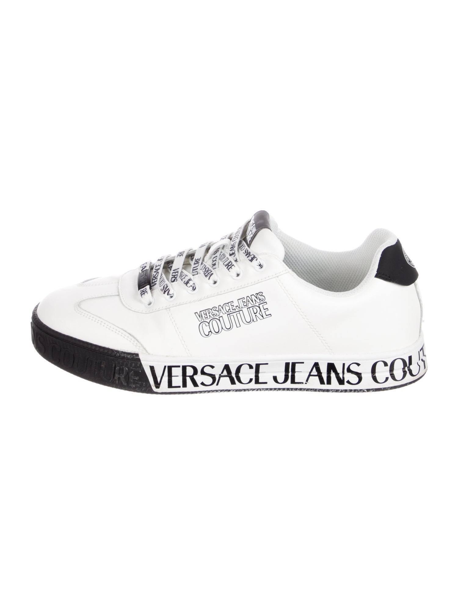 Versace Jeans Couture Leather Graphic Print Sneakers