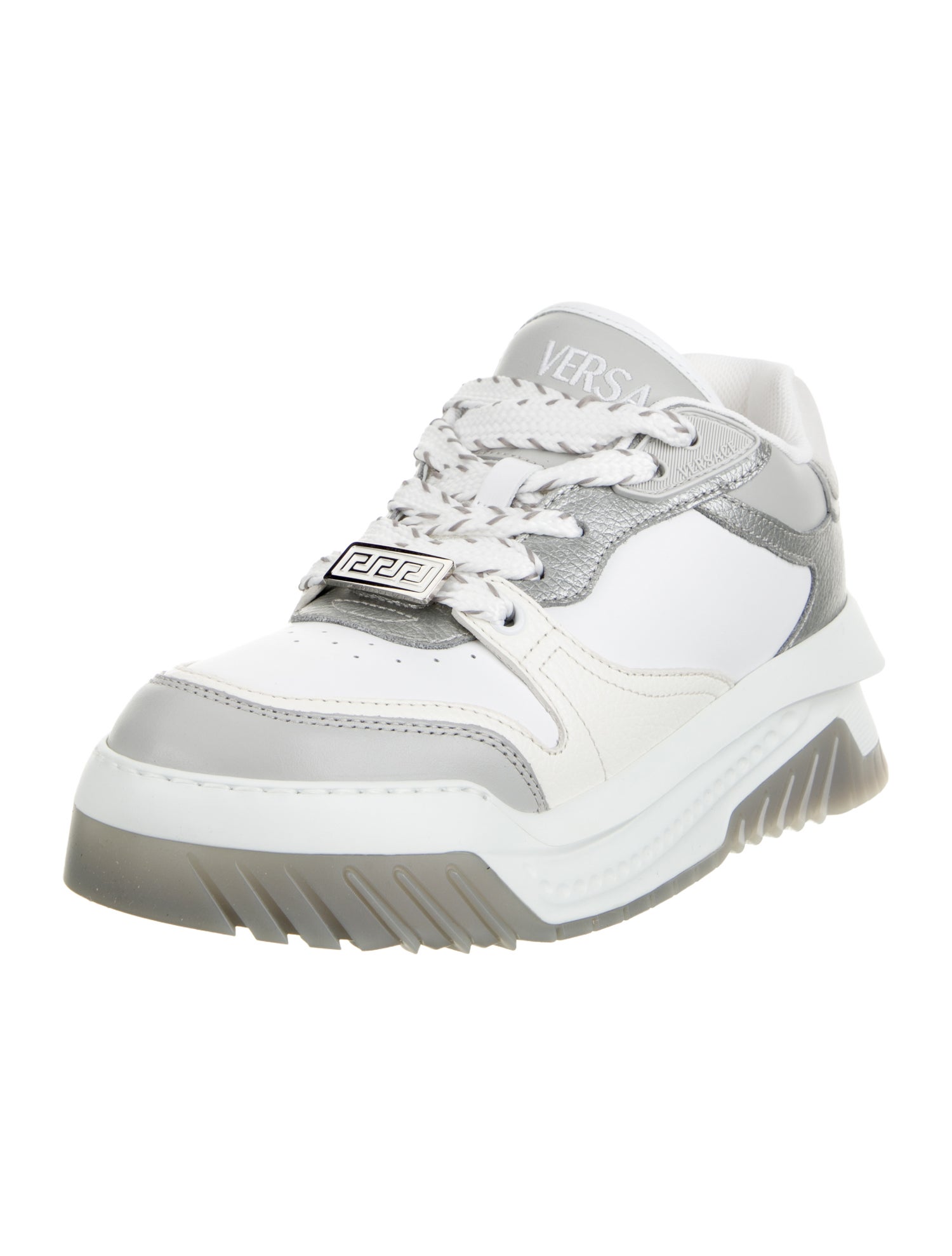 Versace Leather Colorblock Pattern Sneakers