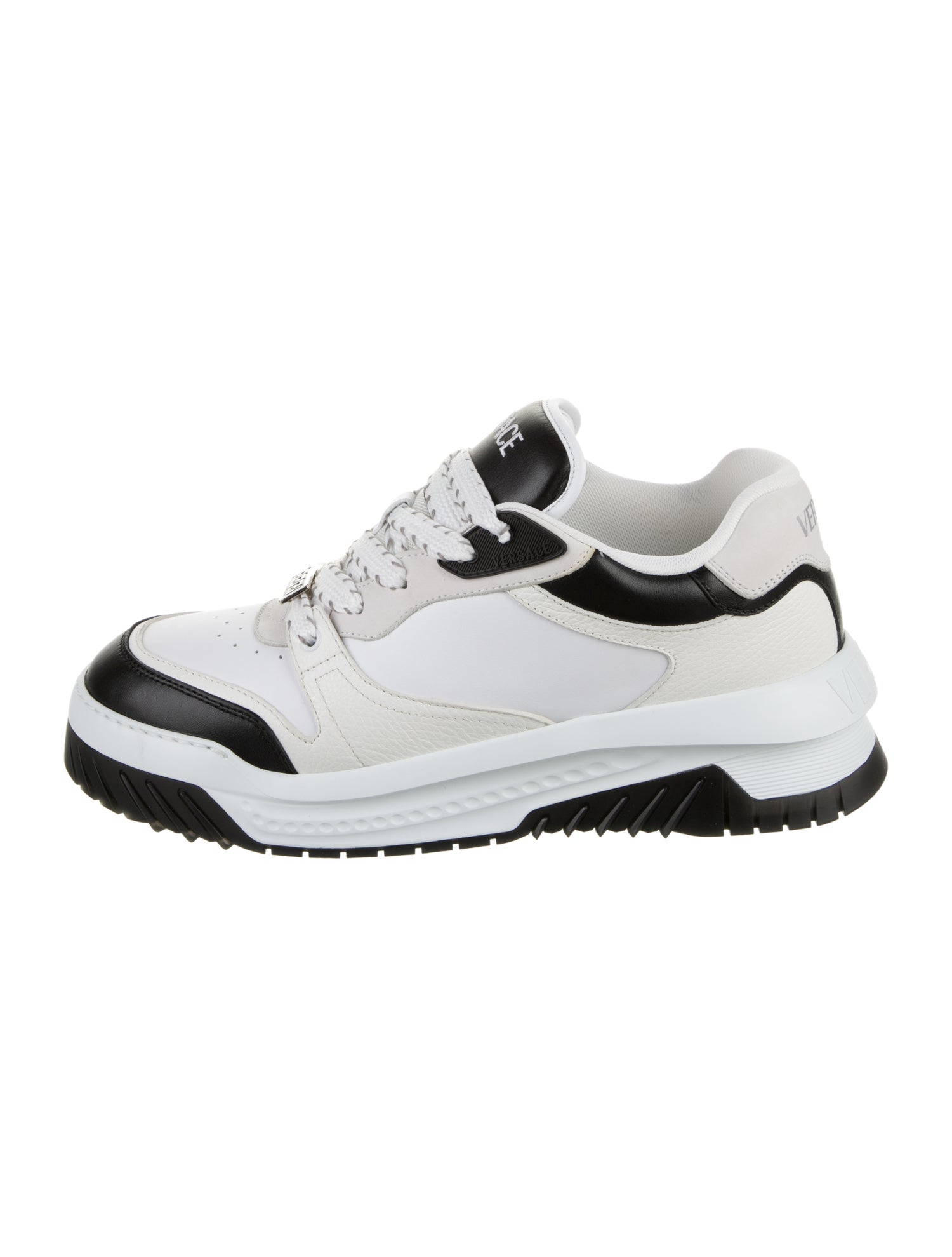 Versace Leather Colorblock Pattern Sneakers