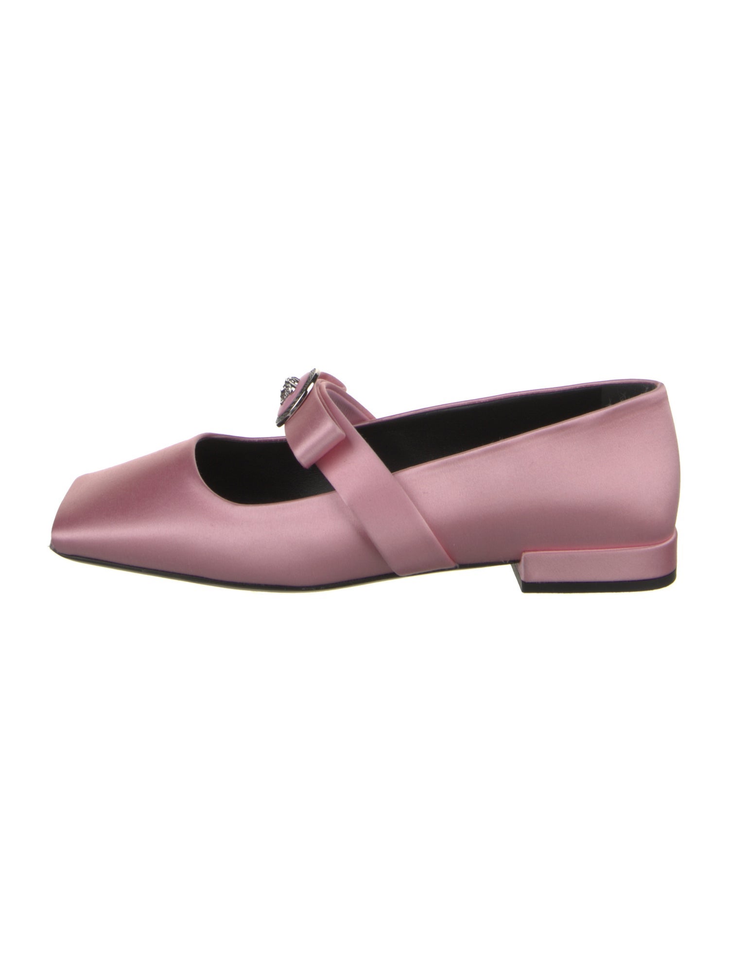 Versace Satin Bow Accents Mary Jane Flats