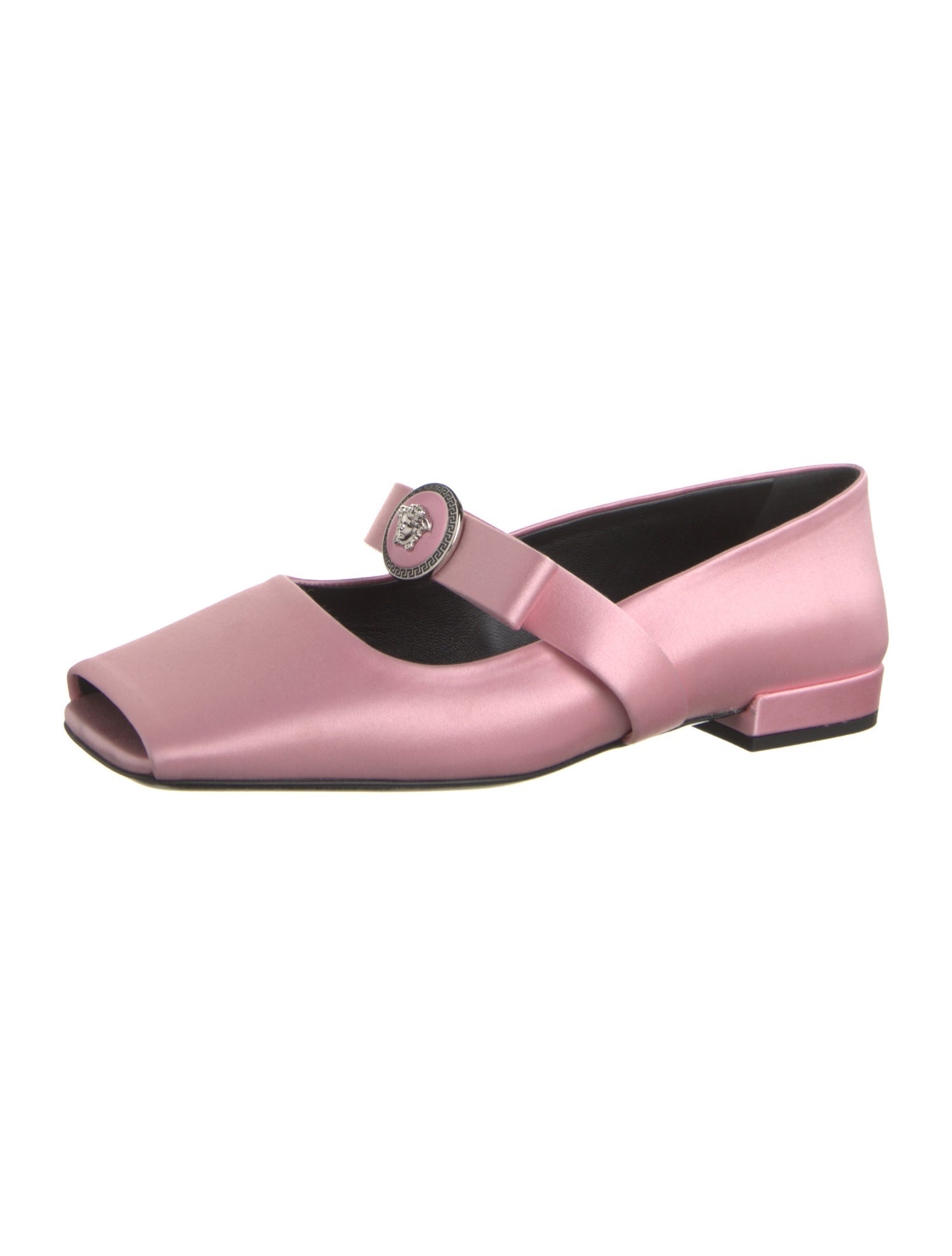 Versace Satin Bow Accents Mary Jane Flats