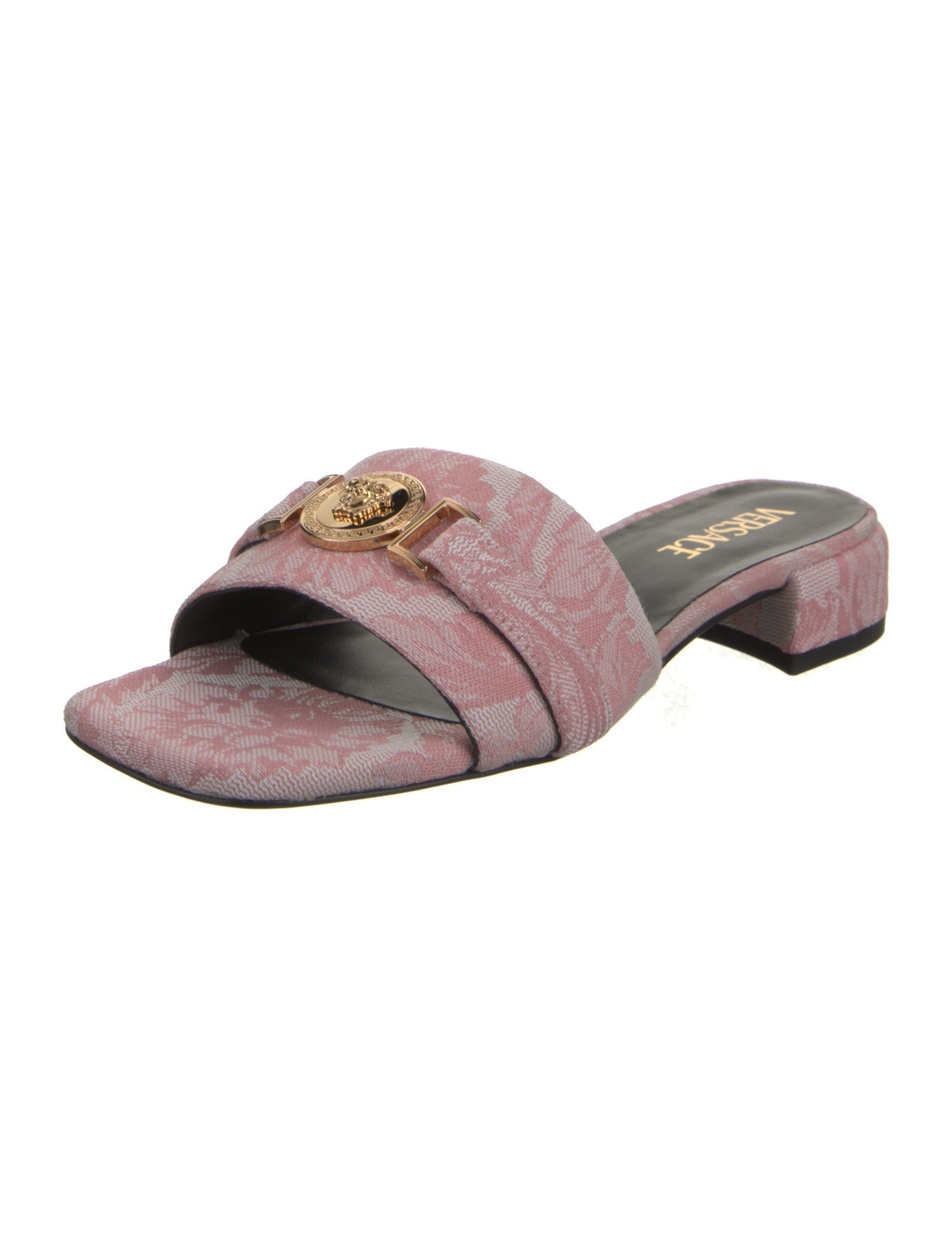 Versace Canvas Floral Print Slides