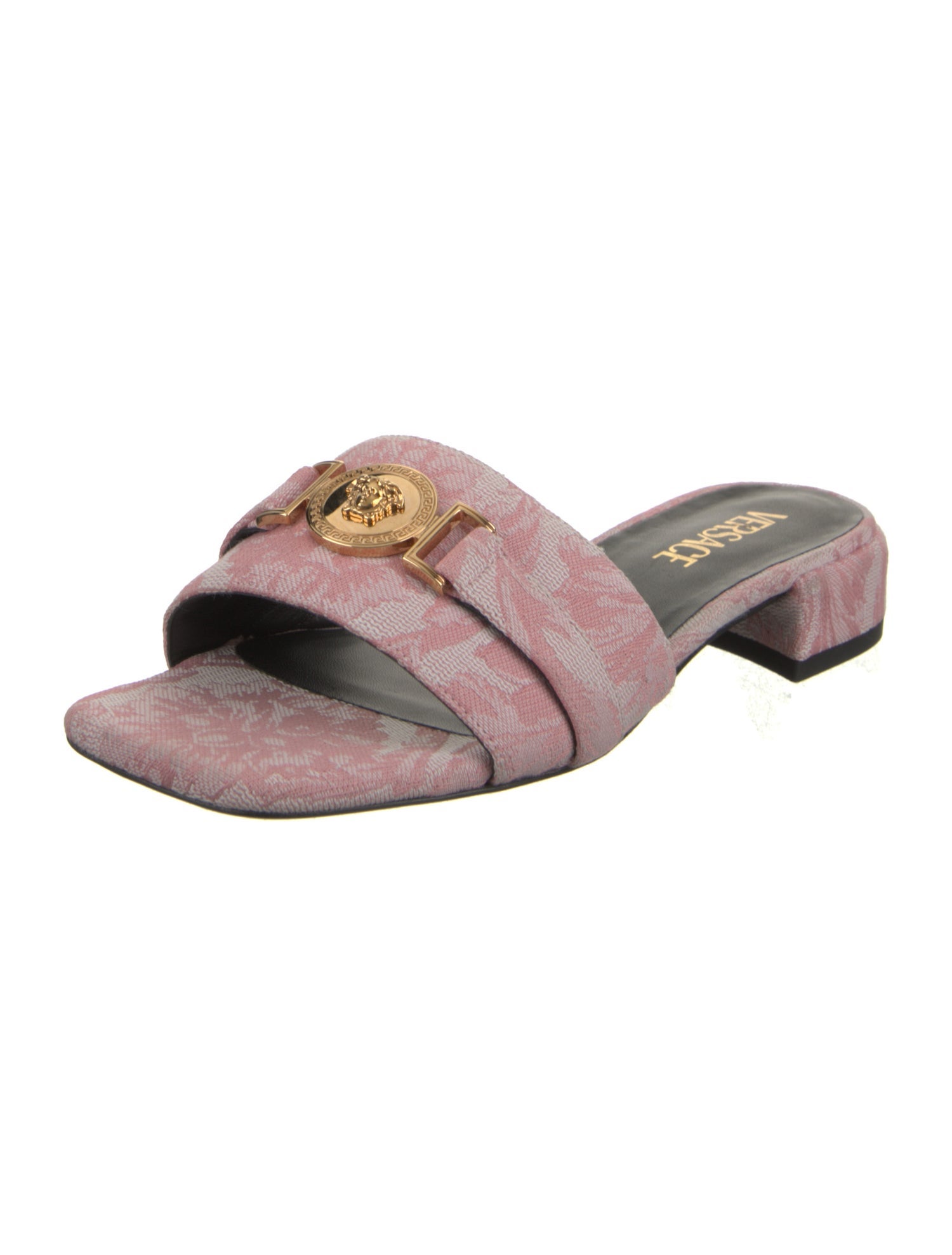 Versace Canvas Floral Print Slides