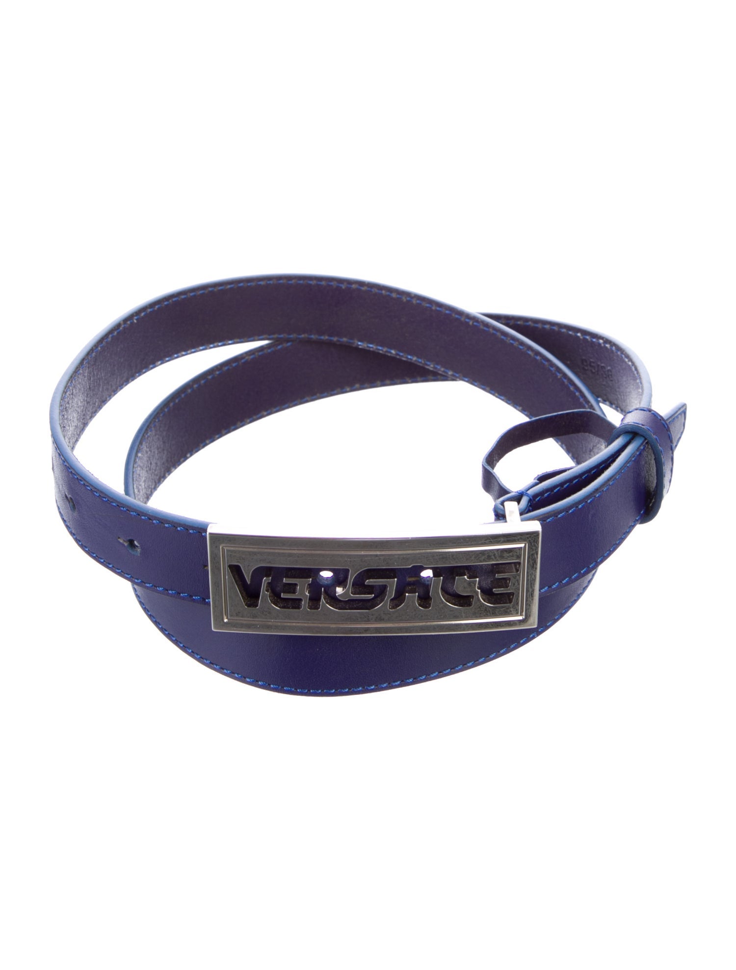 Versace Skinny Leather Waist Belt