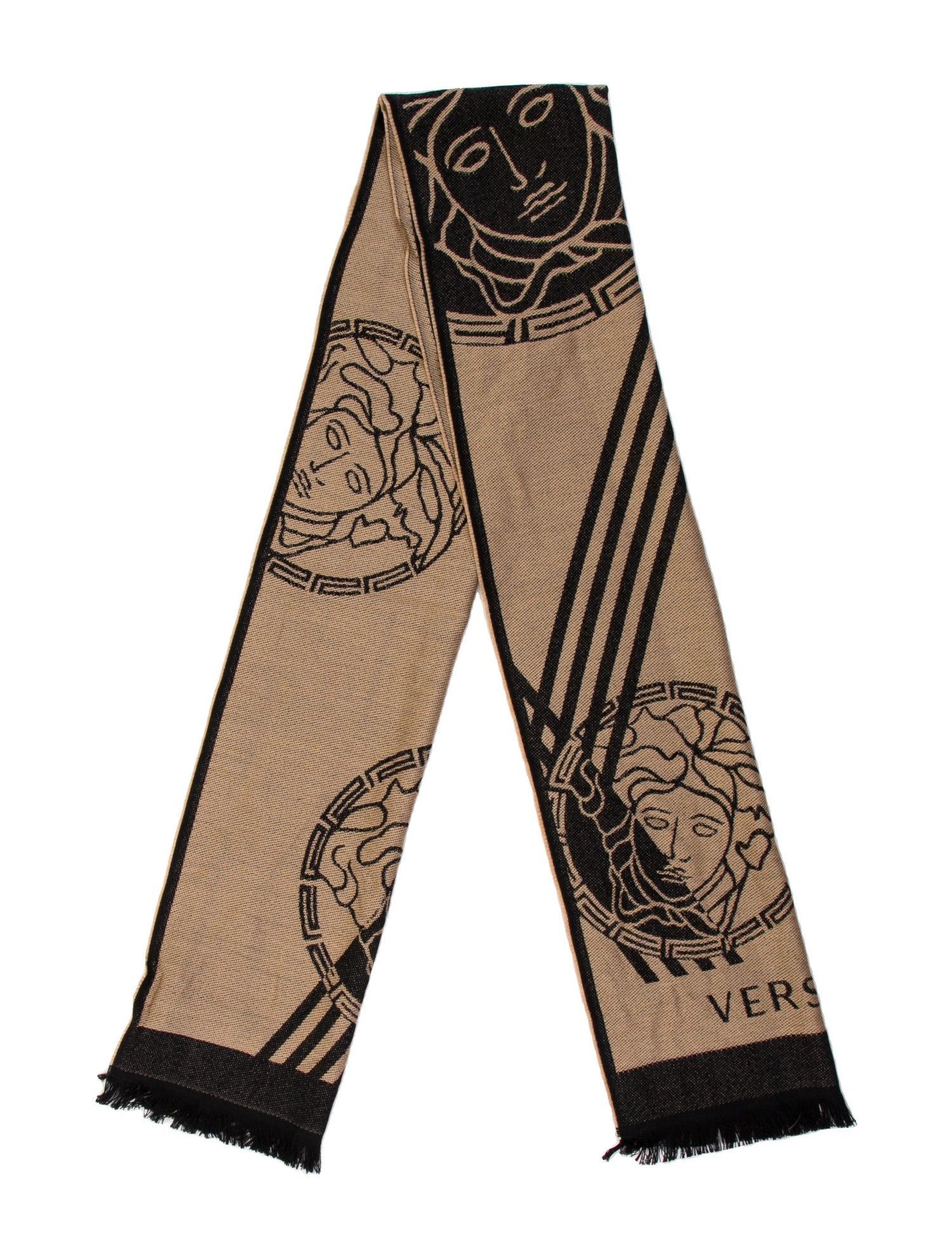 Versace Wool Printed Scarf w/ Tags