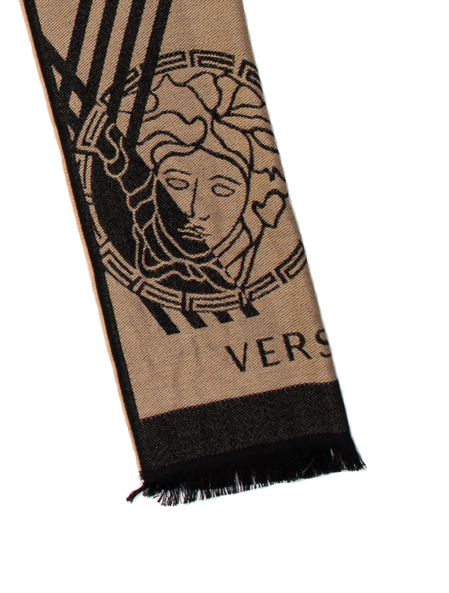Versace Wool Printed Scarf w/ Tags