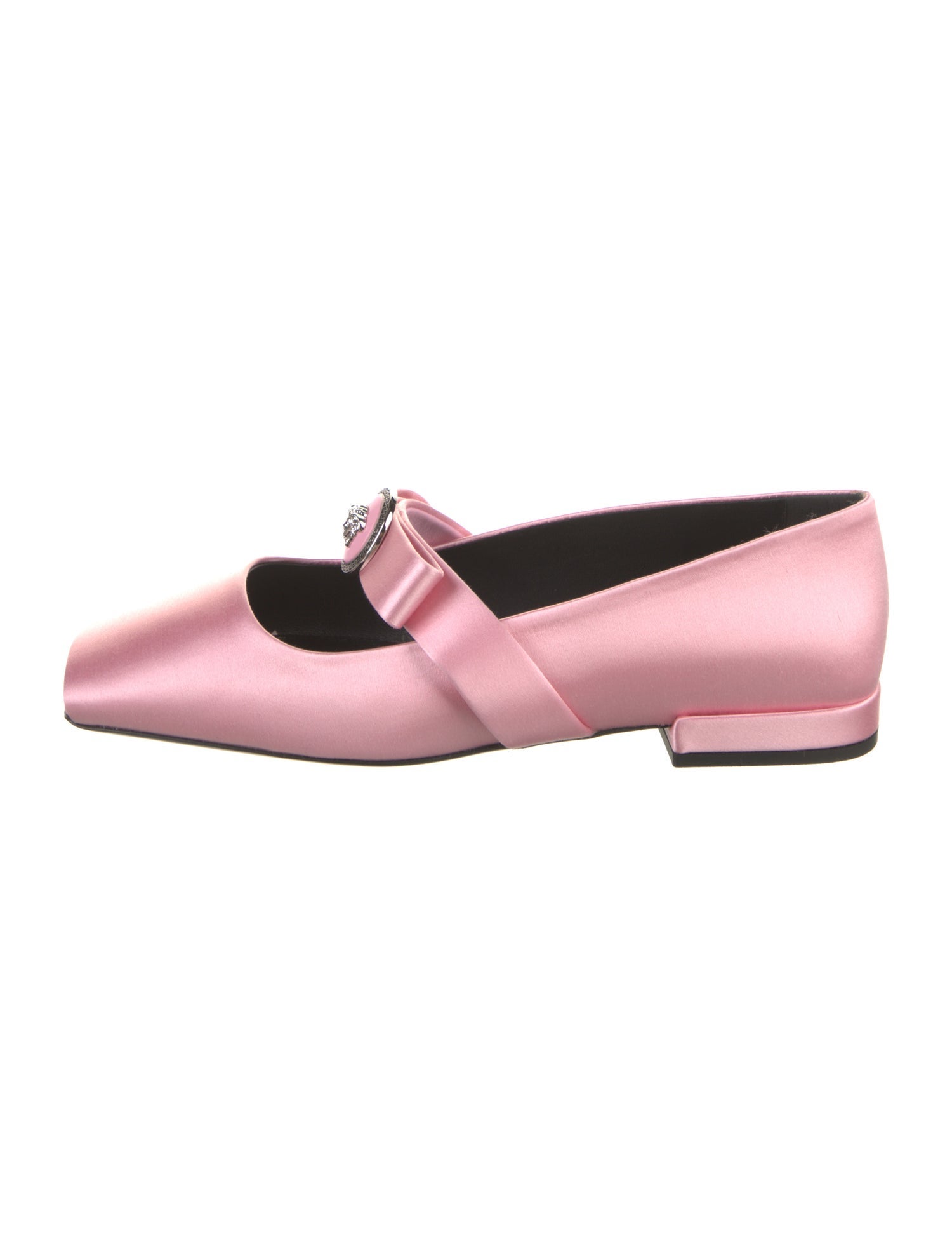 Versace Satin Bow Accents Mary Jane Flats