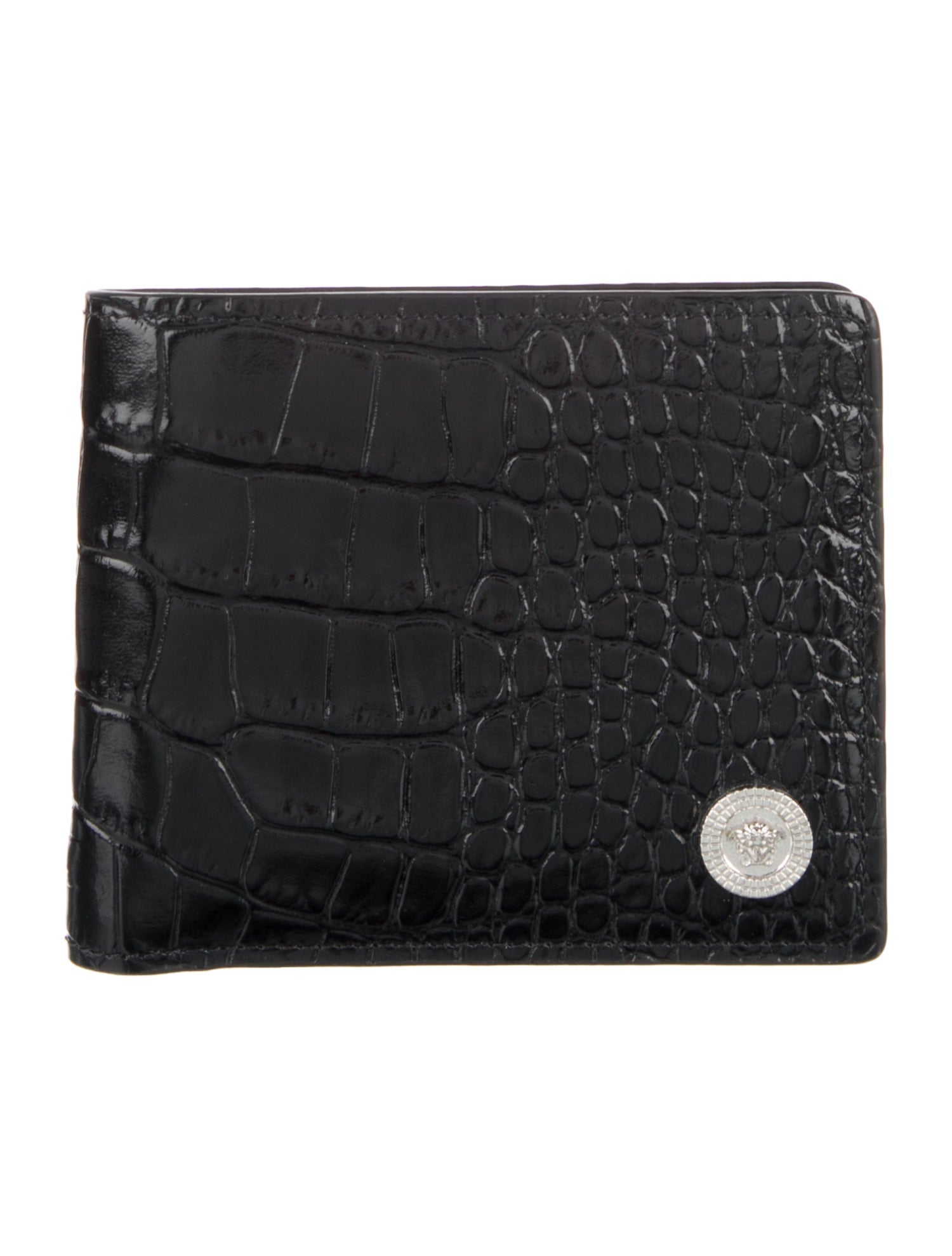 Versace Embossed Leather Bifold Wallet