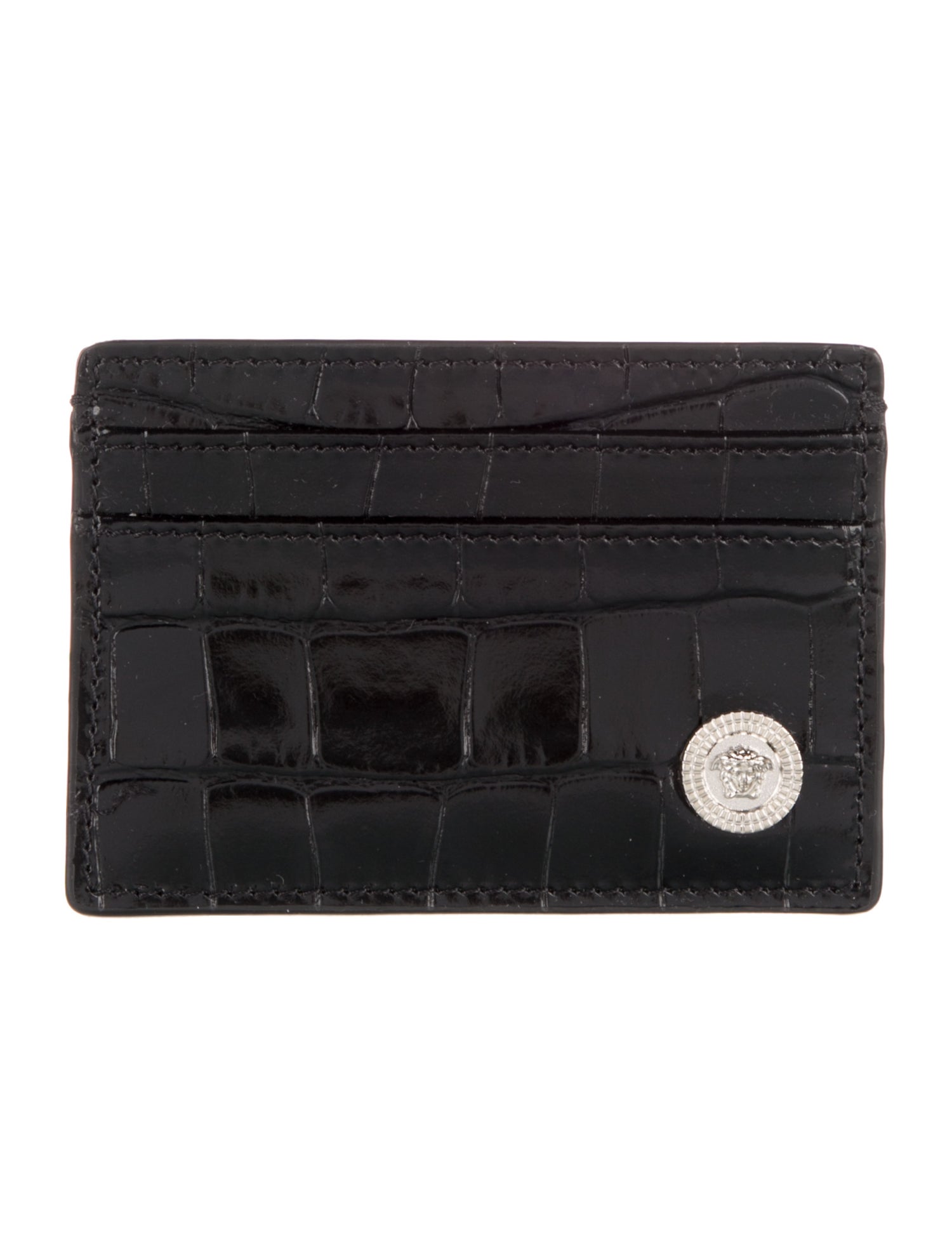 Versace Embossed Cardholder Embossed Leather Card Holder