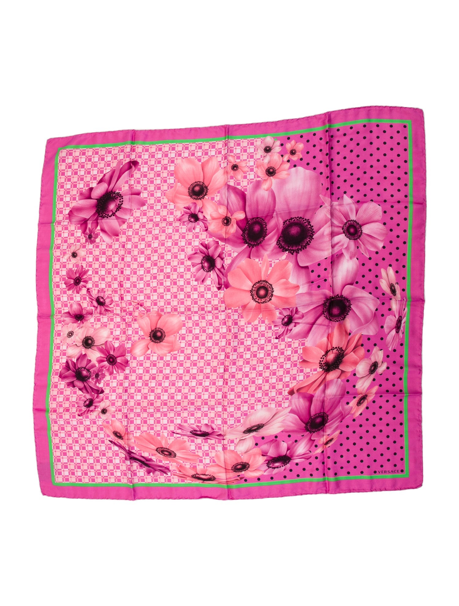 Versace Silk Floral Print Scarf