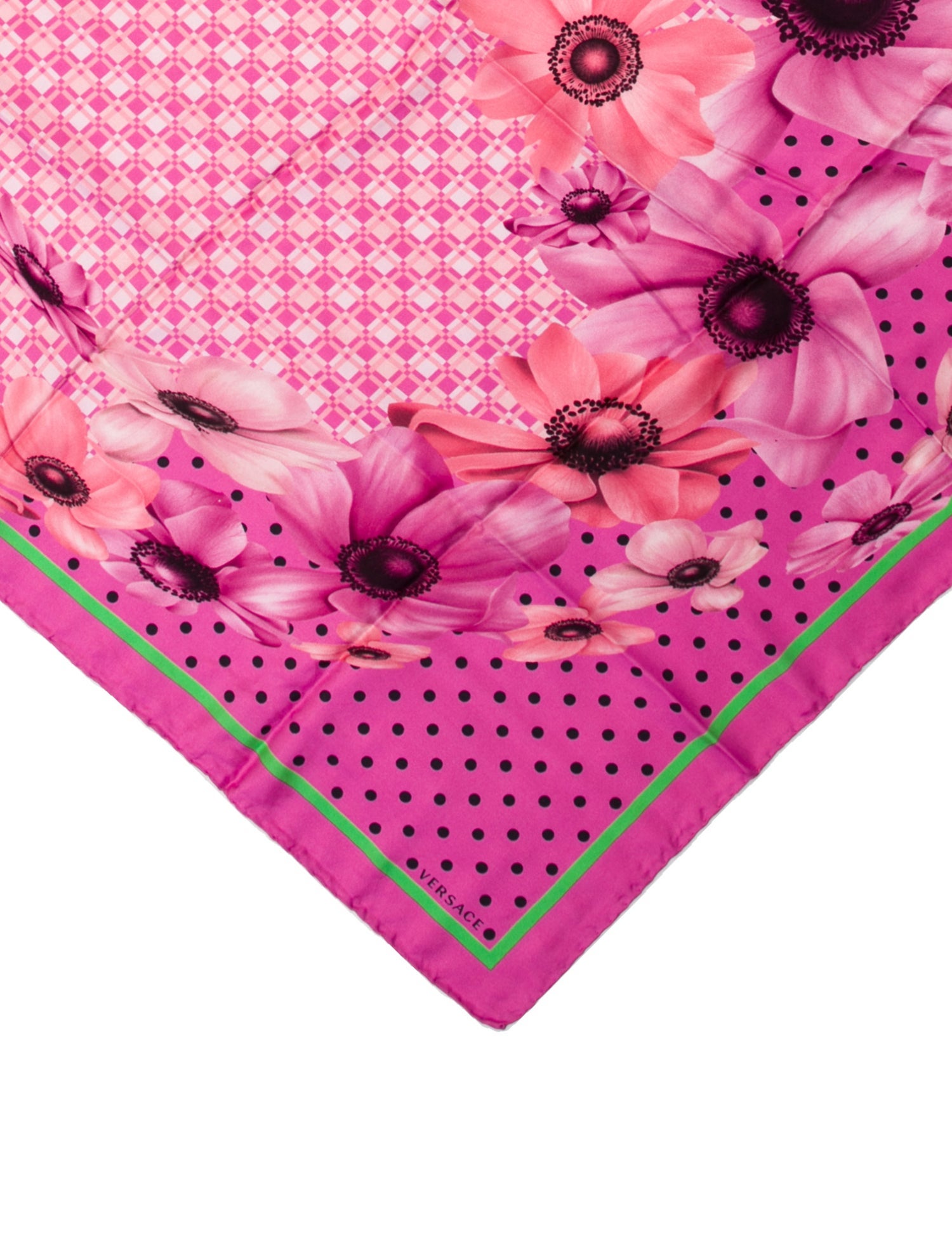 Versace Silk Floral Print Scarf