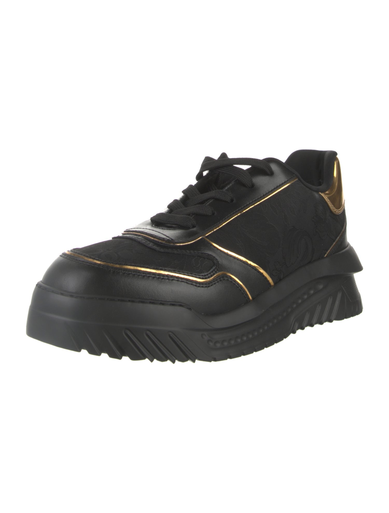 Versace Leather Printed Athletic Sneakers