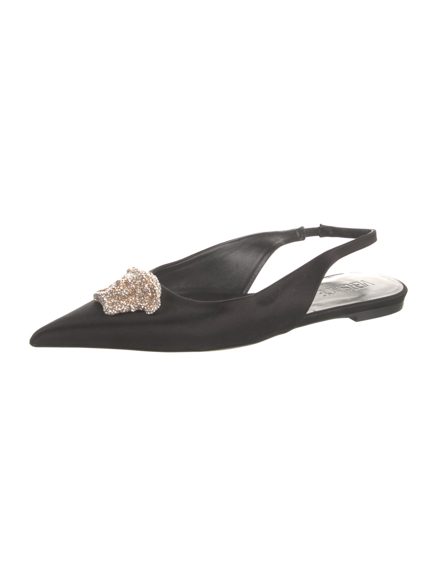 Versace Satin Slingback Flats