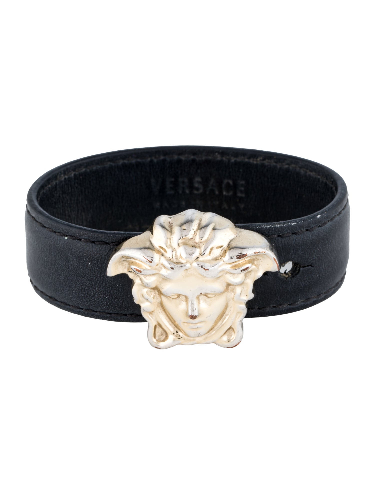 Versace Medusa Leather Wrap Bracelet