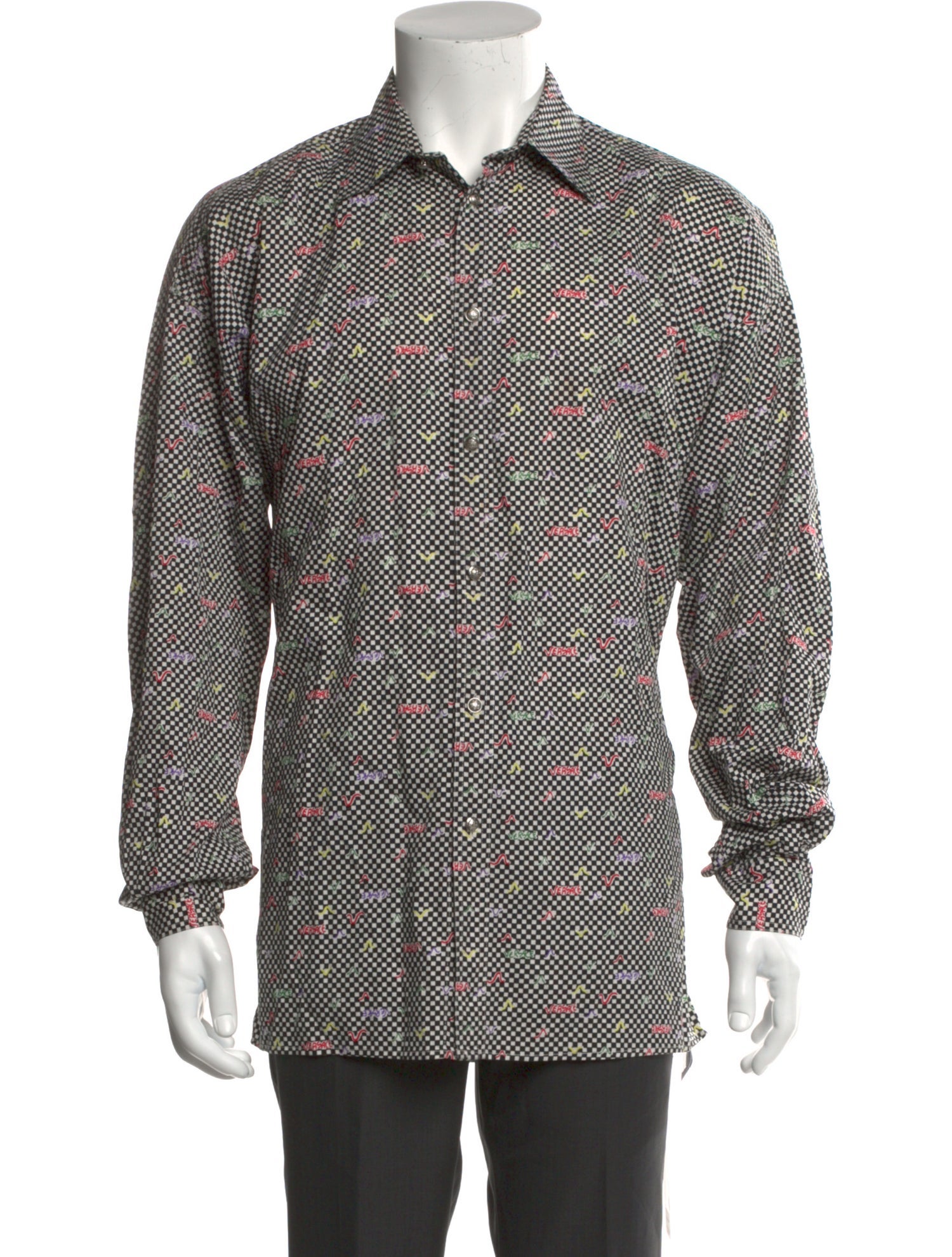 Versace Graphic Print Long Sleeve Shirt