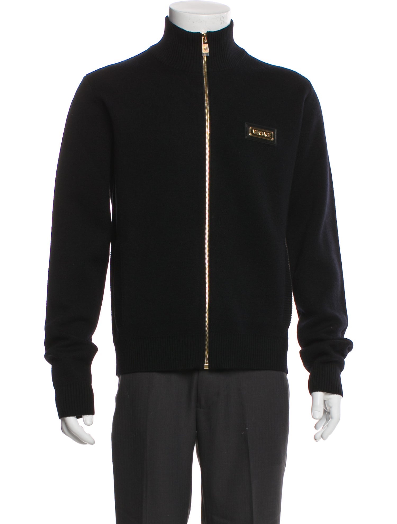 Versace Virgin Wool Graphic Print Cardigan w/ Tags