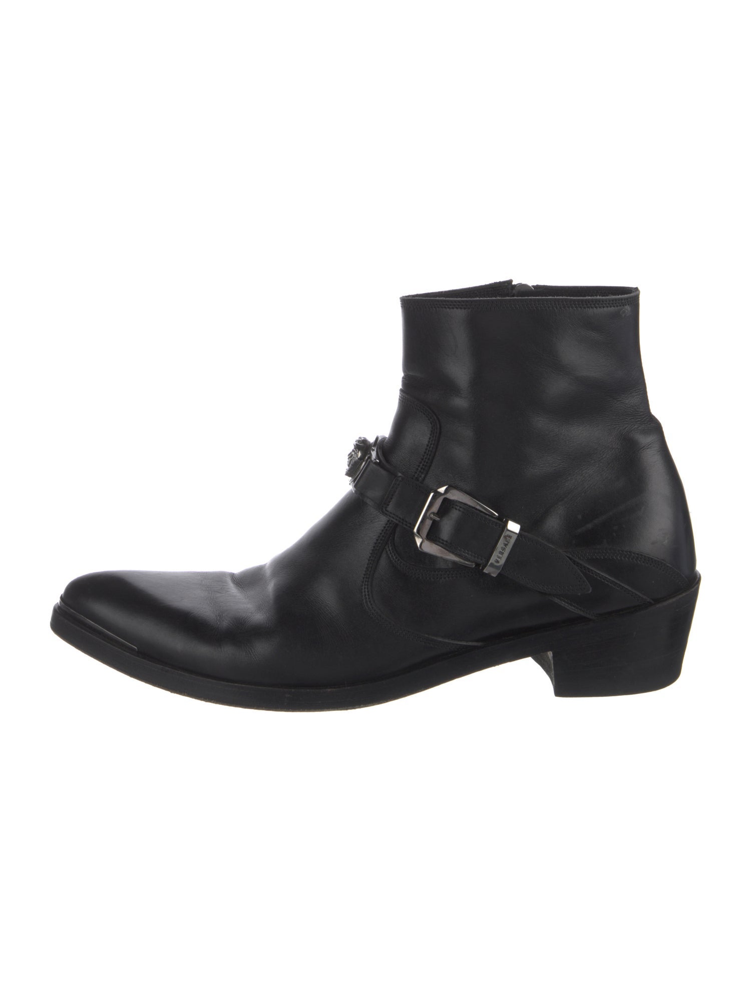 Versace Medusa Insignia Leather Boots