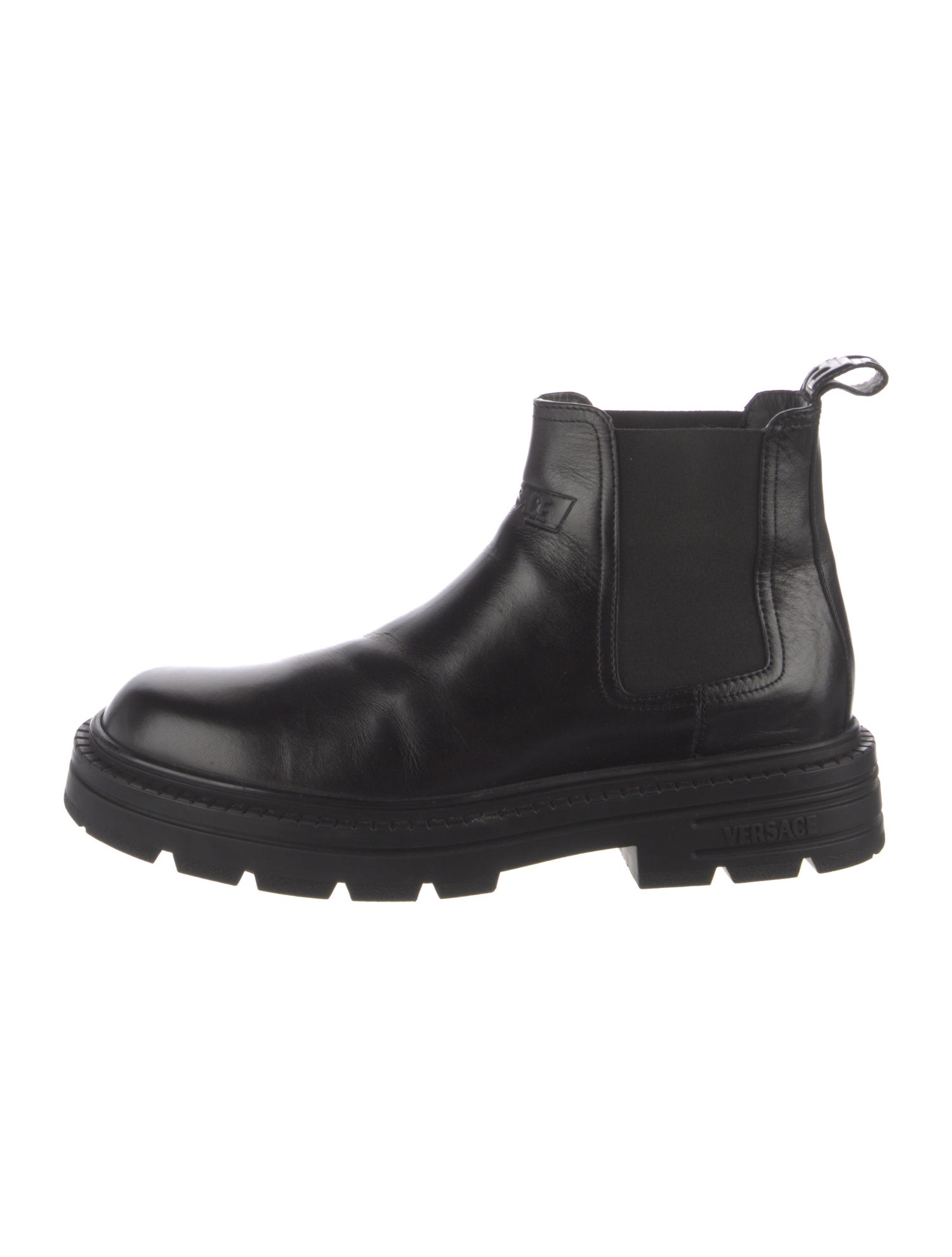 Versace Leather Chelsea Boots