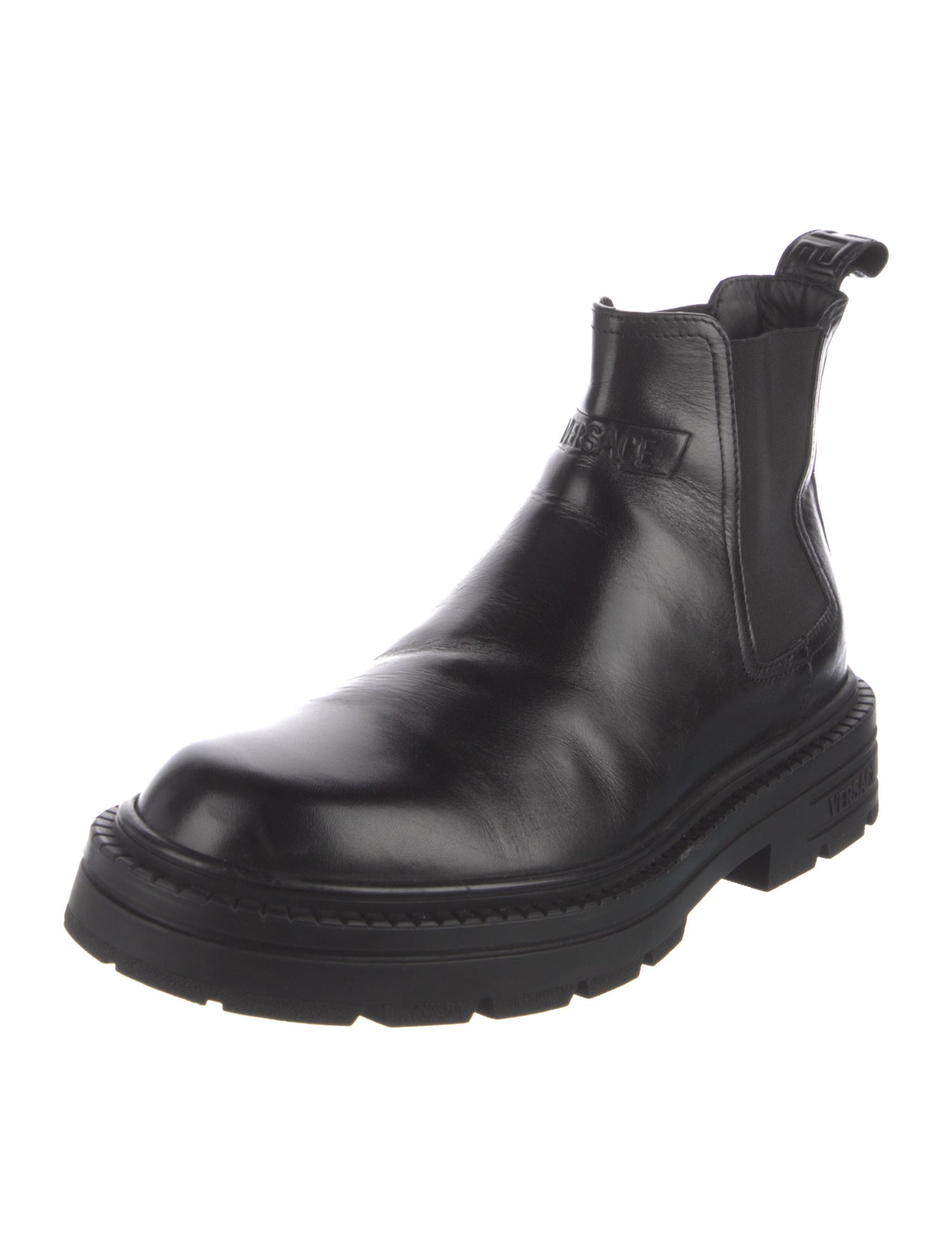 Versace Leather Chelsea Boots