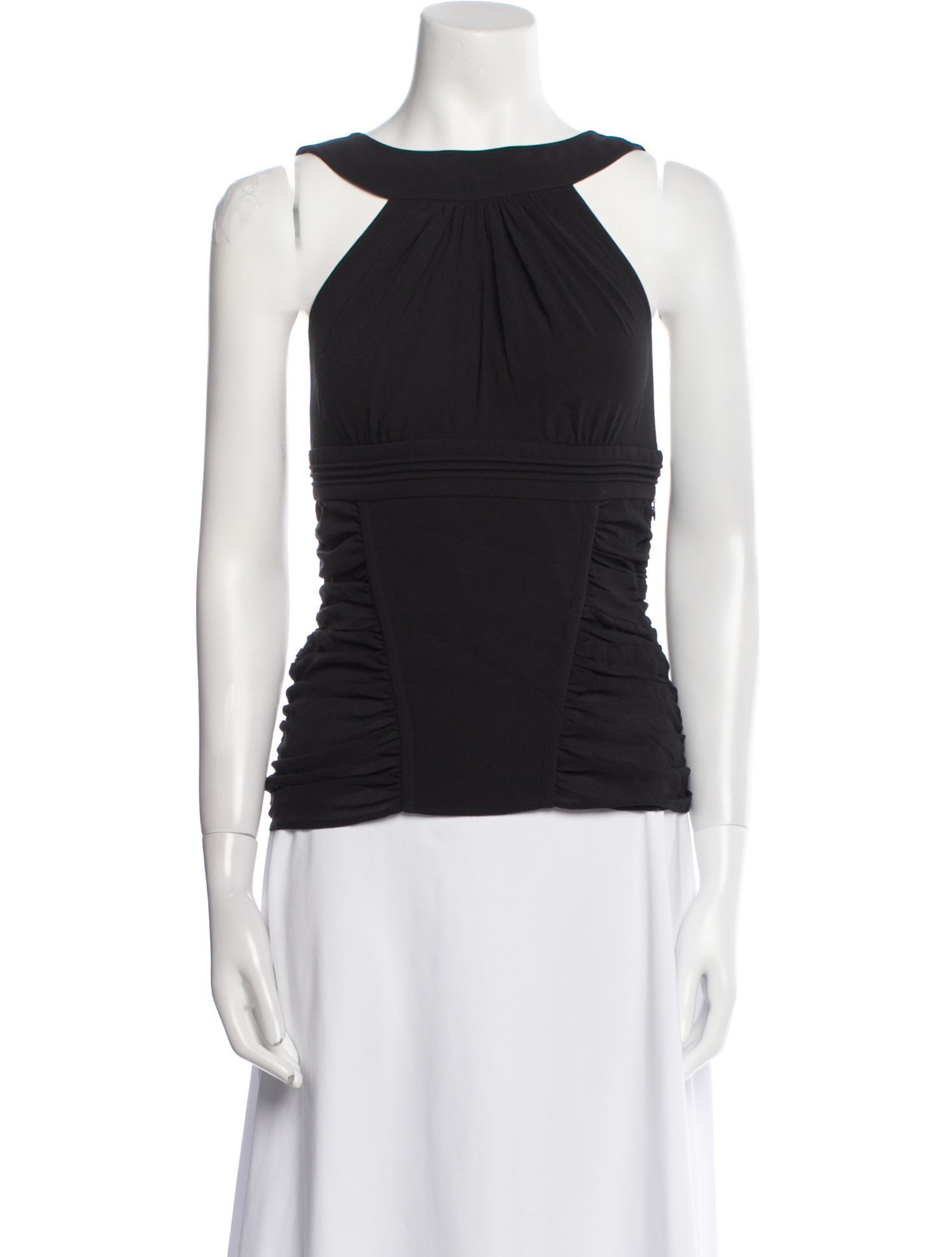 Versace Bateau Neckline Sleeveless Top