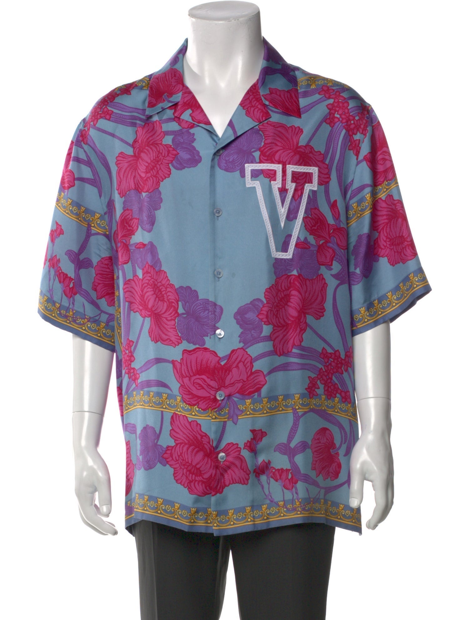 Versace Silk Floral Print Shirt