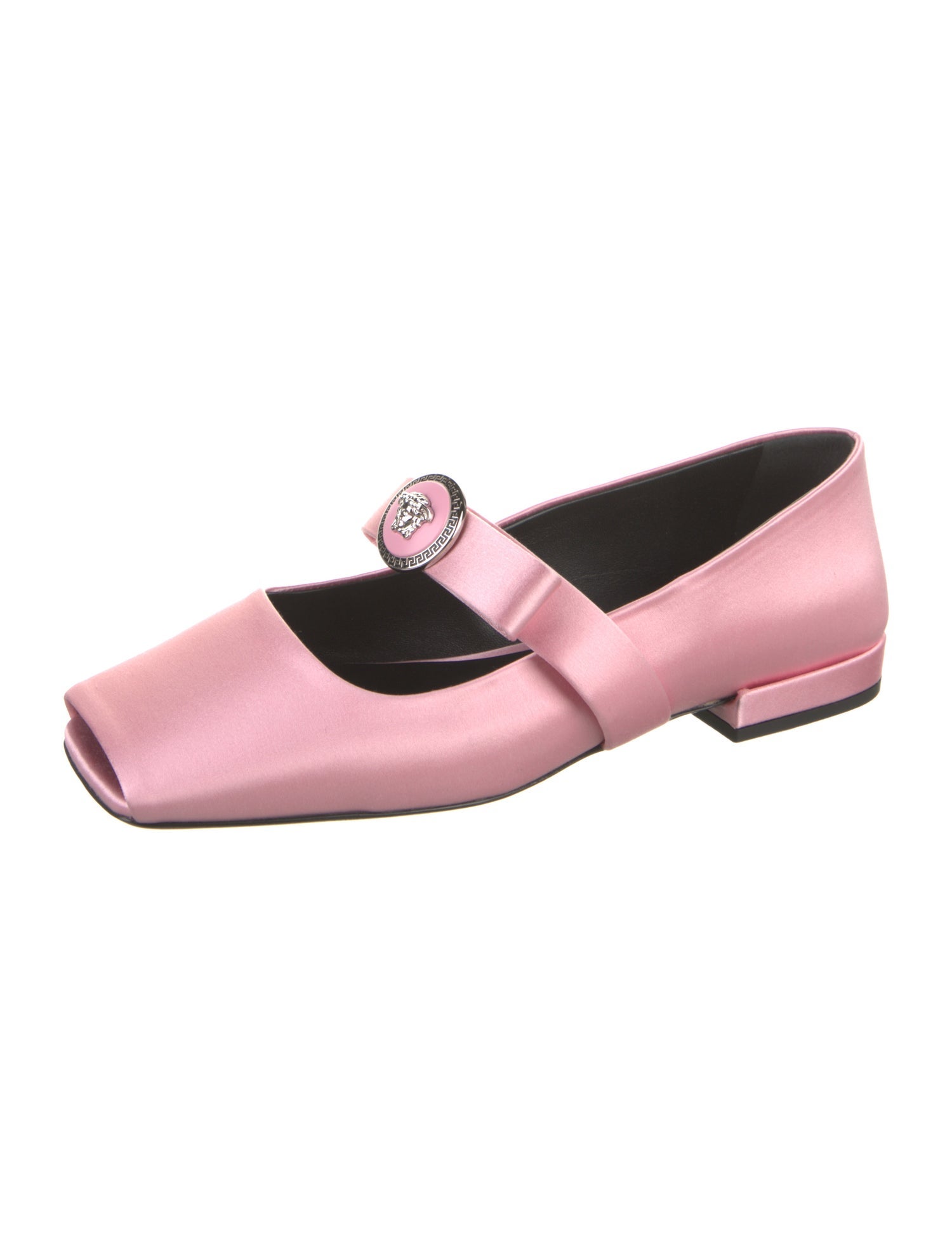 Versace Satin Bow Accents Ballet Flats