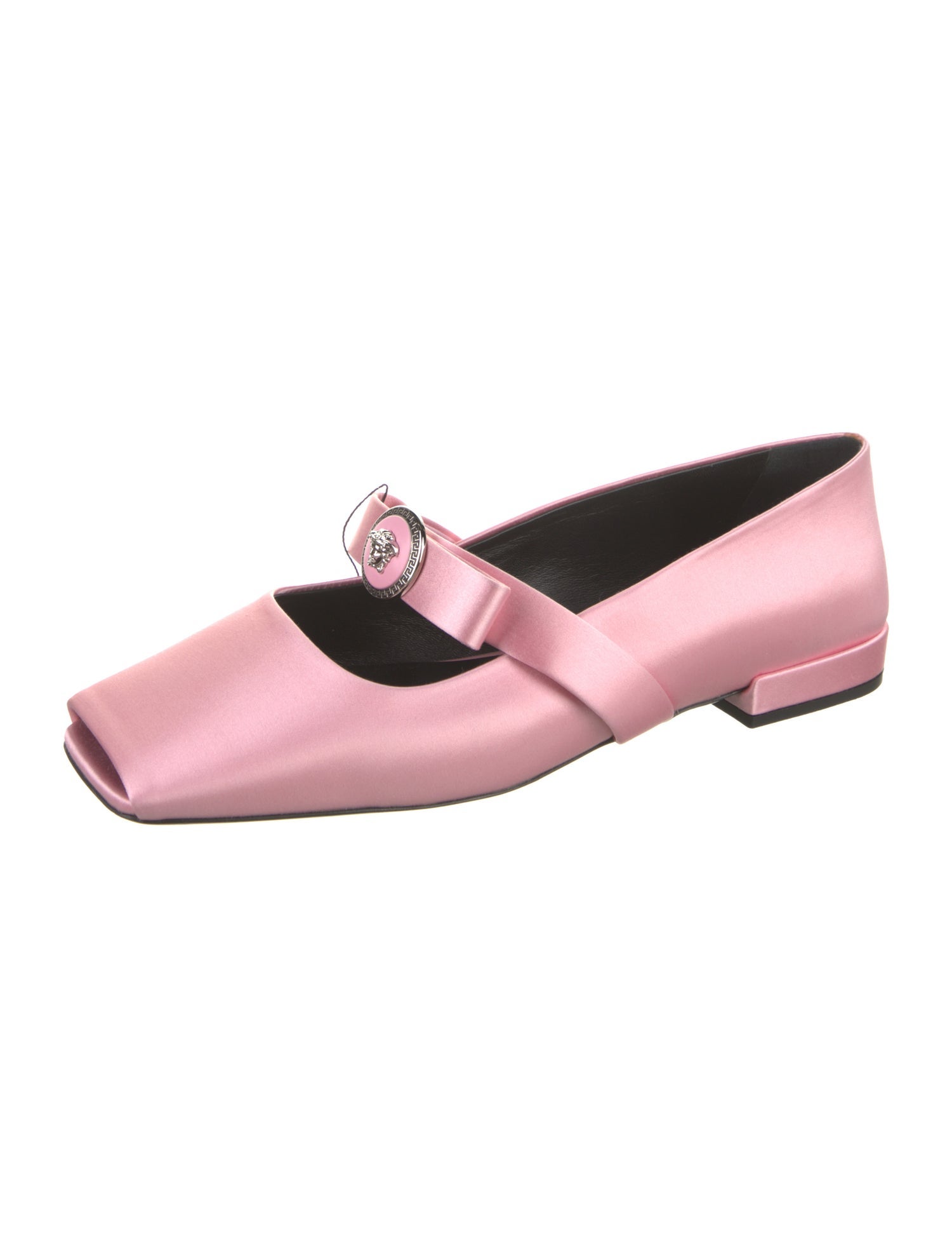 Versace Satin Bow Accents Mary Jane Flats