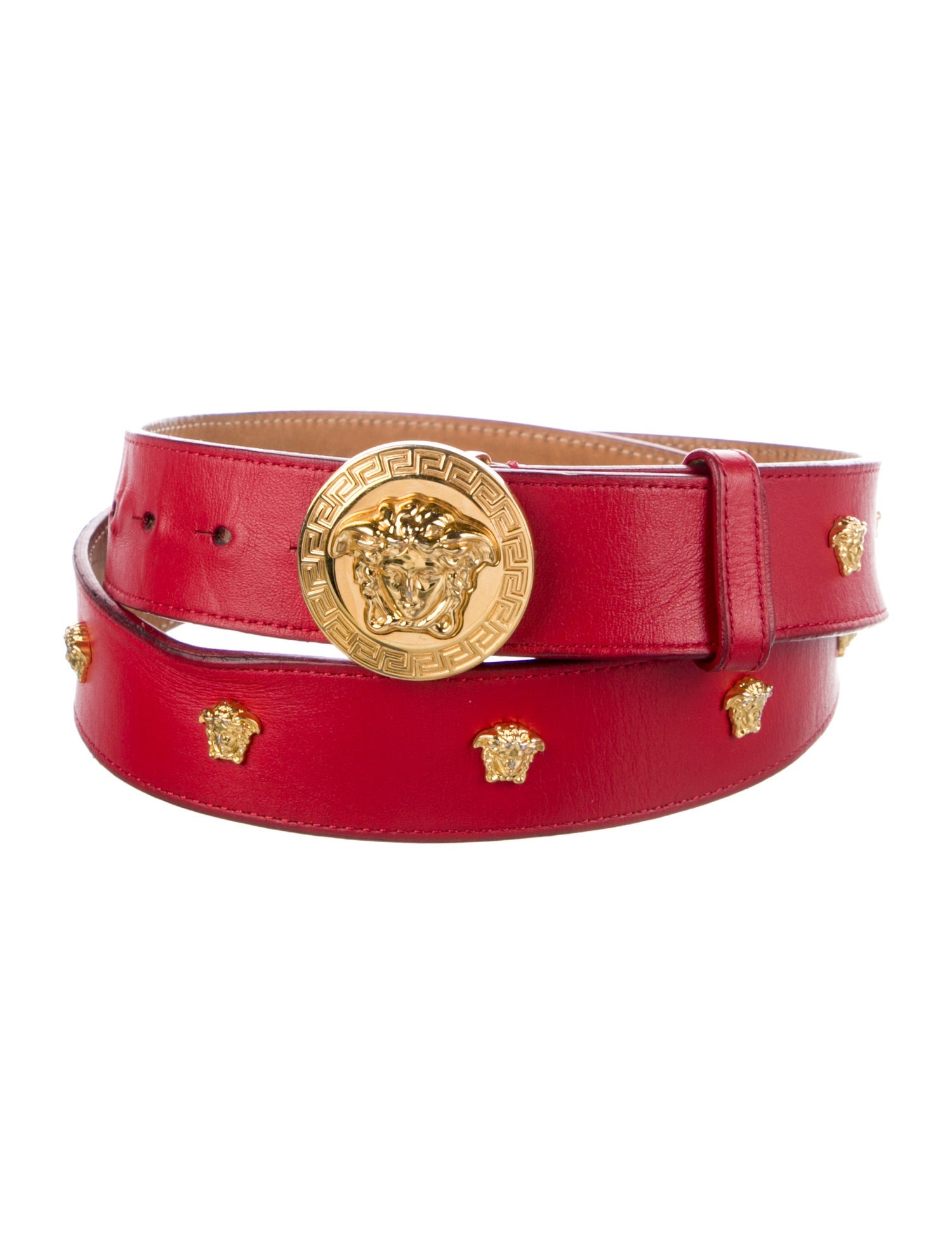 Versace Leather Studded Accents Belt