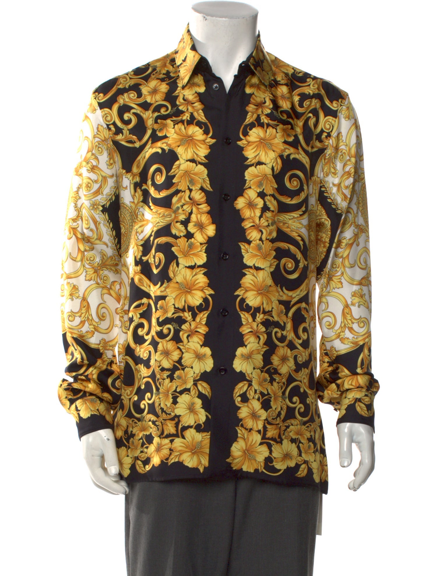 Versace Silk Floral Print Shirt