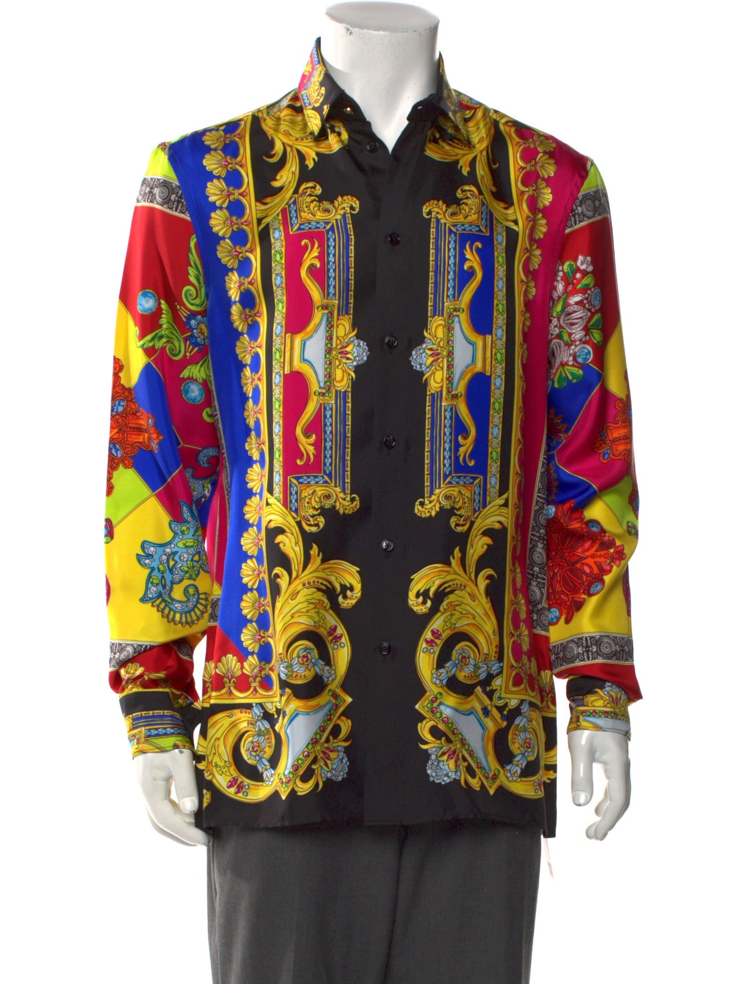 Versace Silk Floral Print Shirt