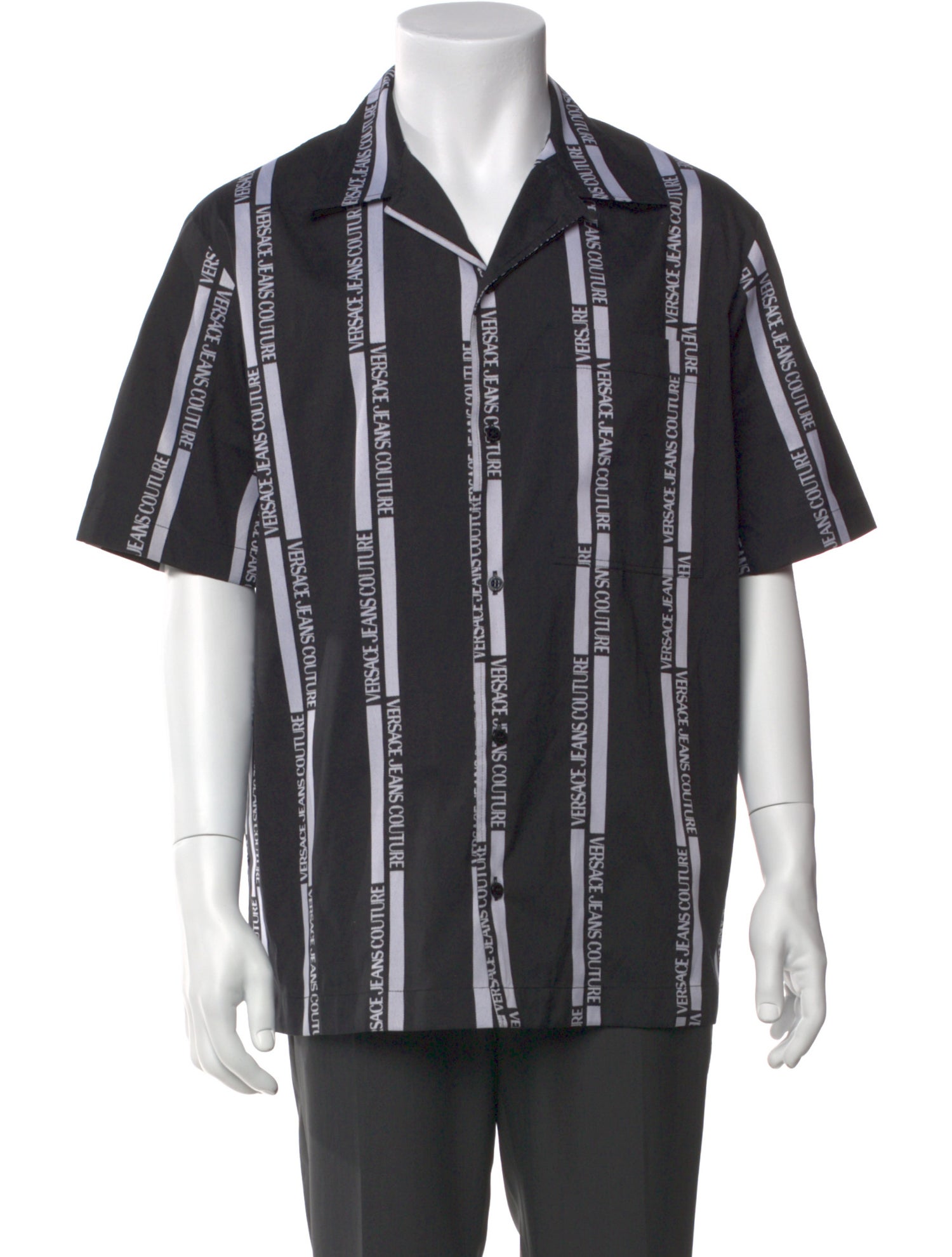 Versace Striped Short Sleeve Shirt