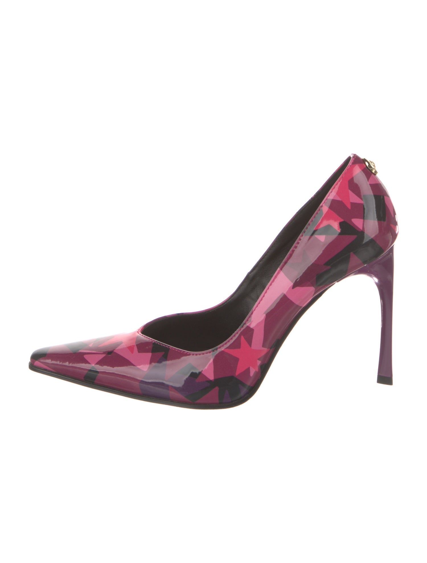 Versace Patent Leather Floral Print Pumps