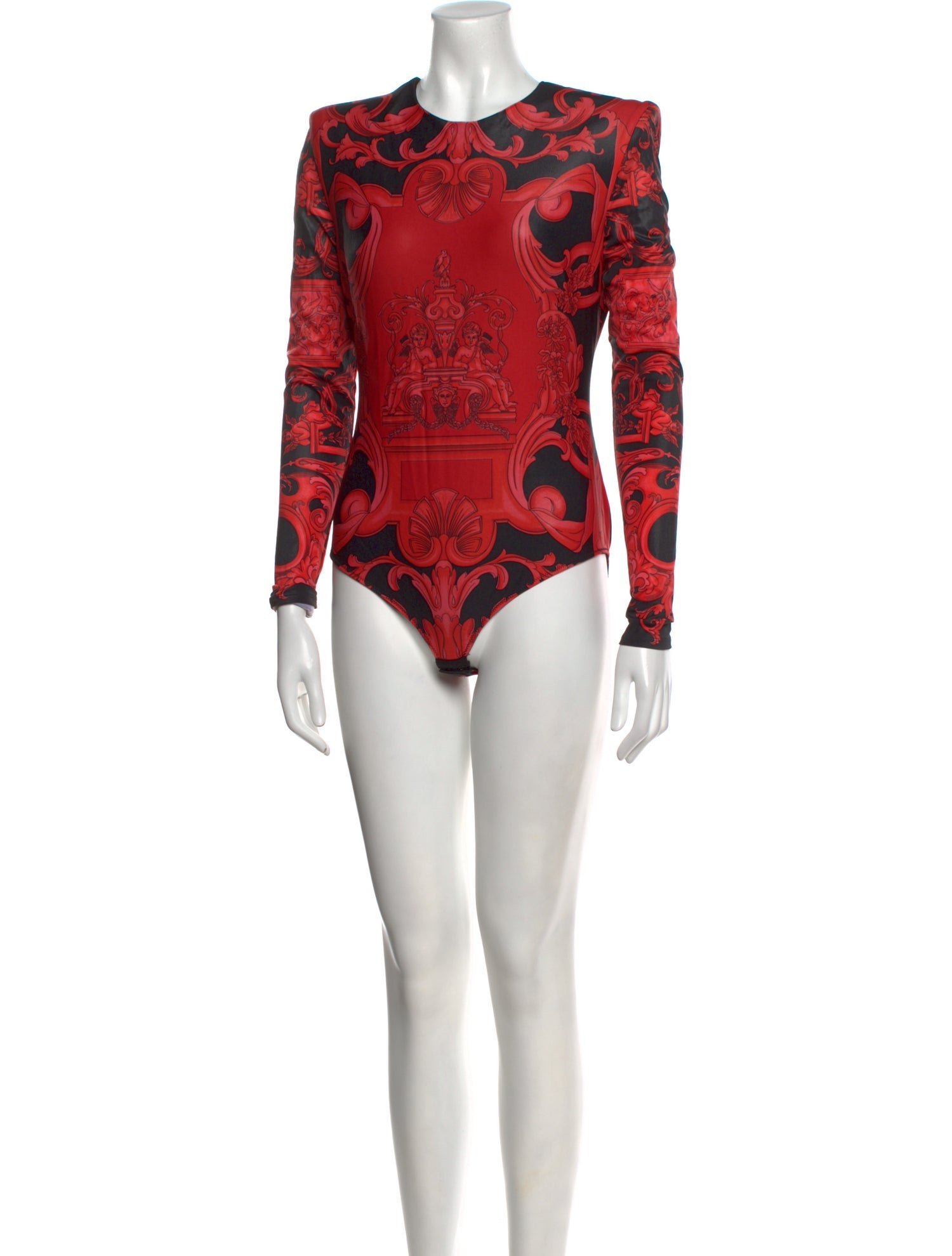 Versace Printed Crew Neck Bodysuit