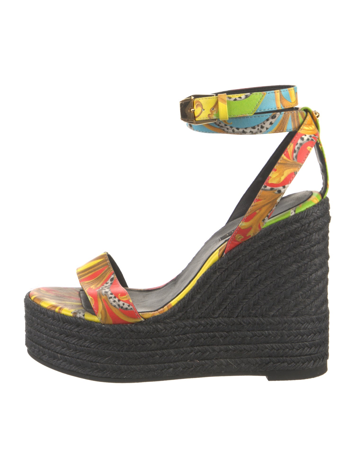 Versace Medusa Insignia Leather Espadrilles