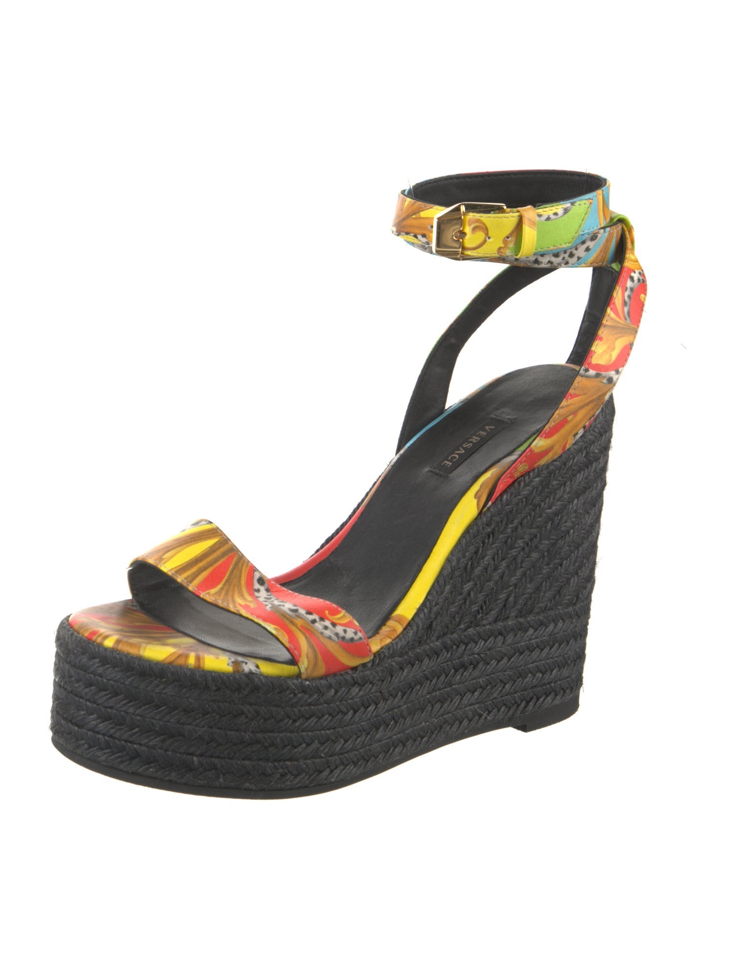 Versace Medusa Insignia Leather Espadrilles