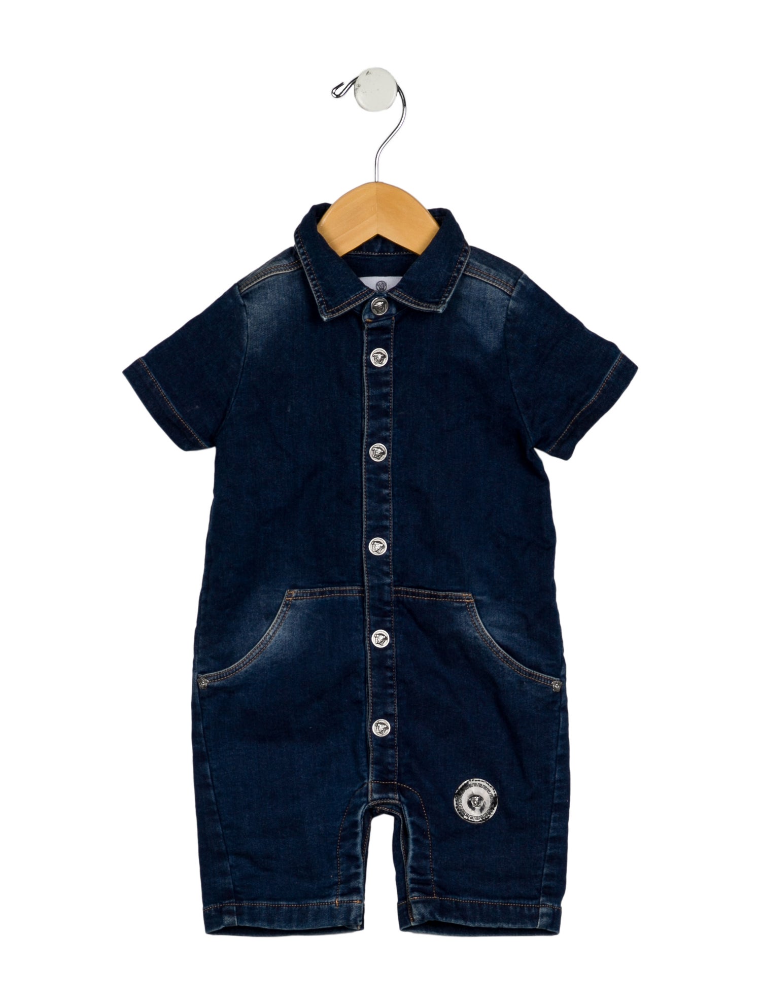 Young Versace Infant Boy's Denim One-Piece