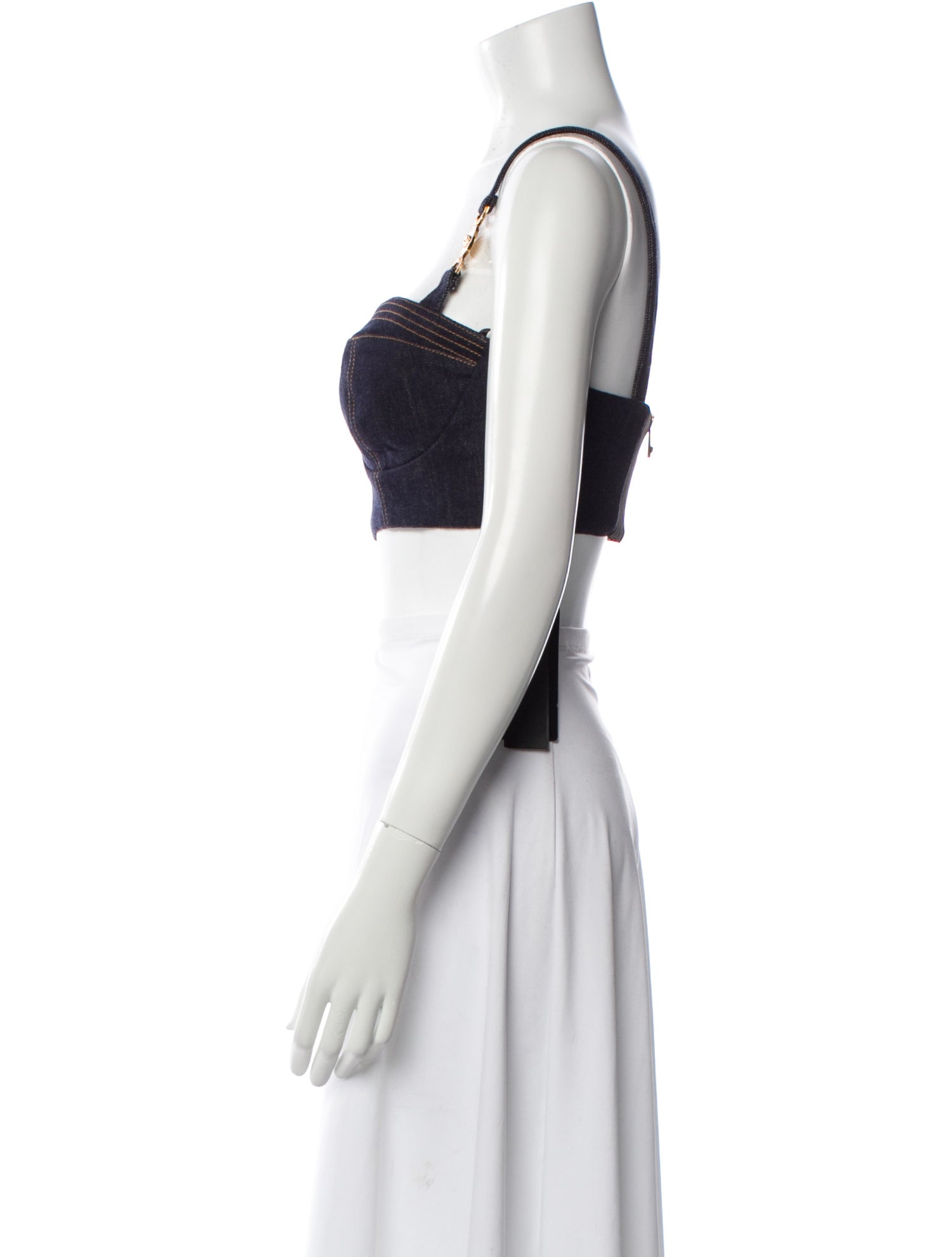 Versace Square Neckline Sleeveless Crop Top