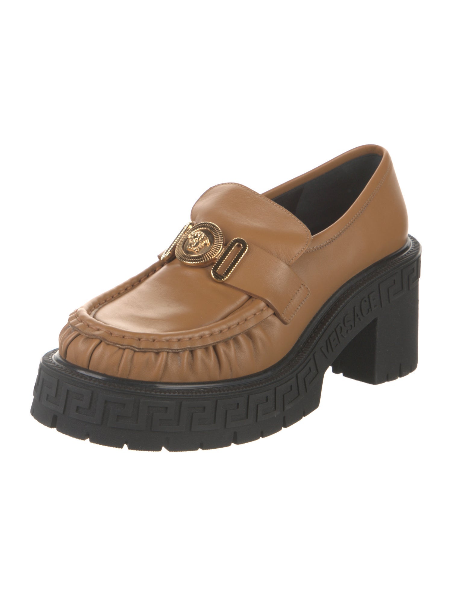 Versace Medusa Insignia Leather Loafers