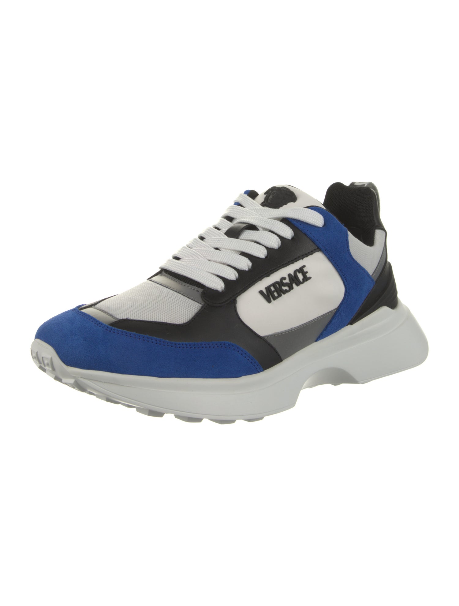 Versace Leather Colorblock Pattern Sneakers