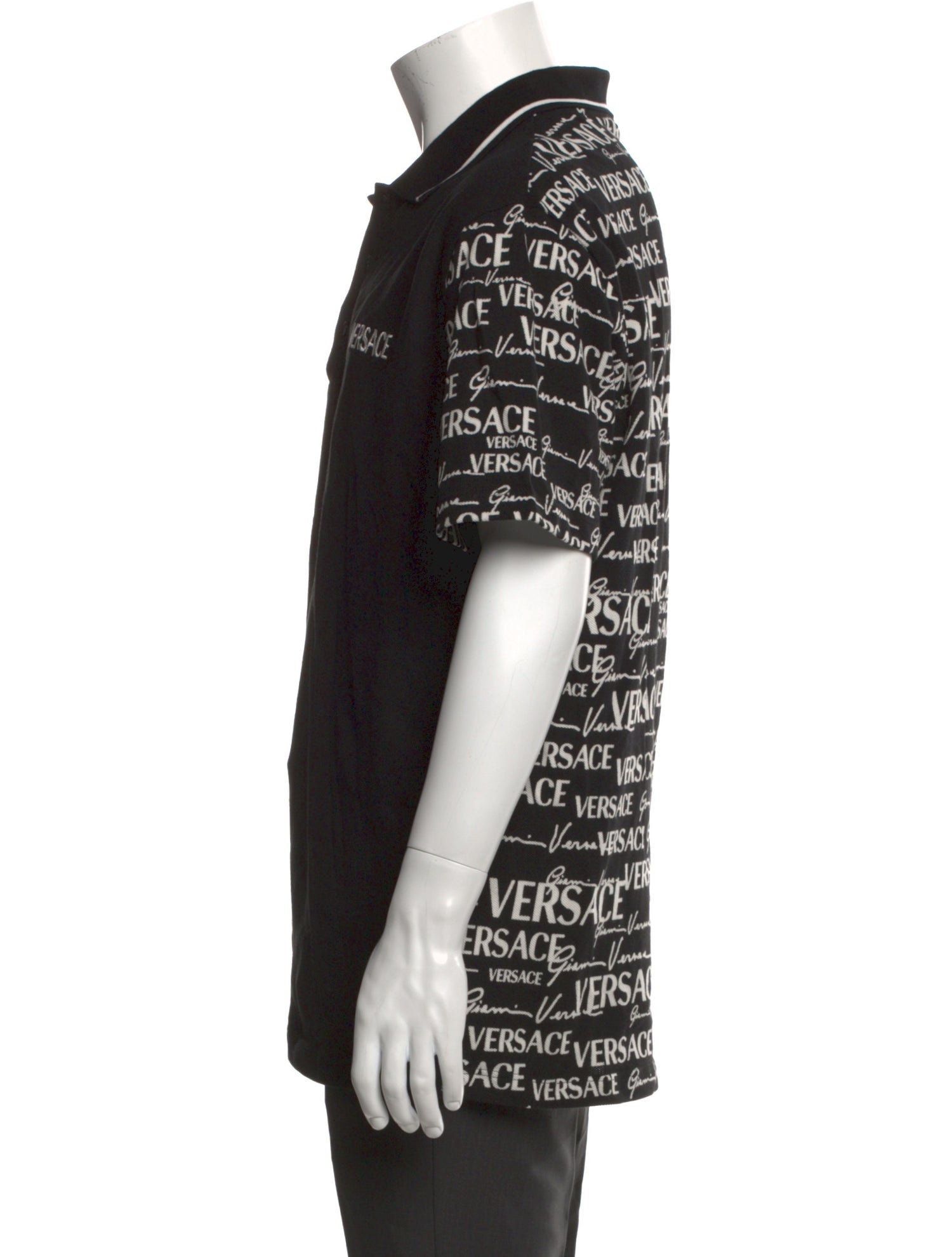 Versace Printed Crew Neck Polo Shirt