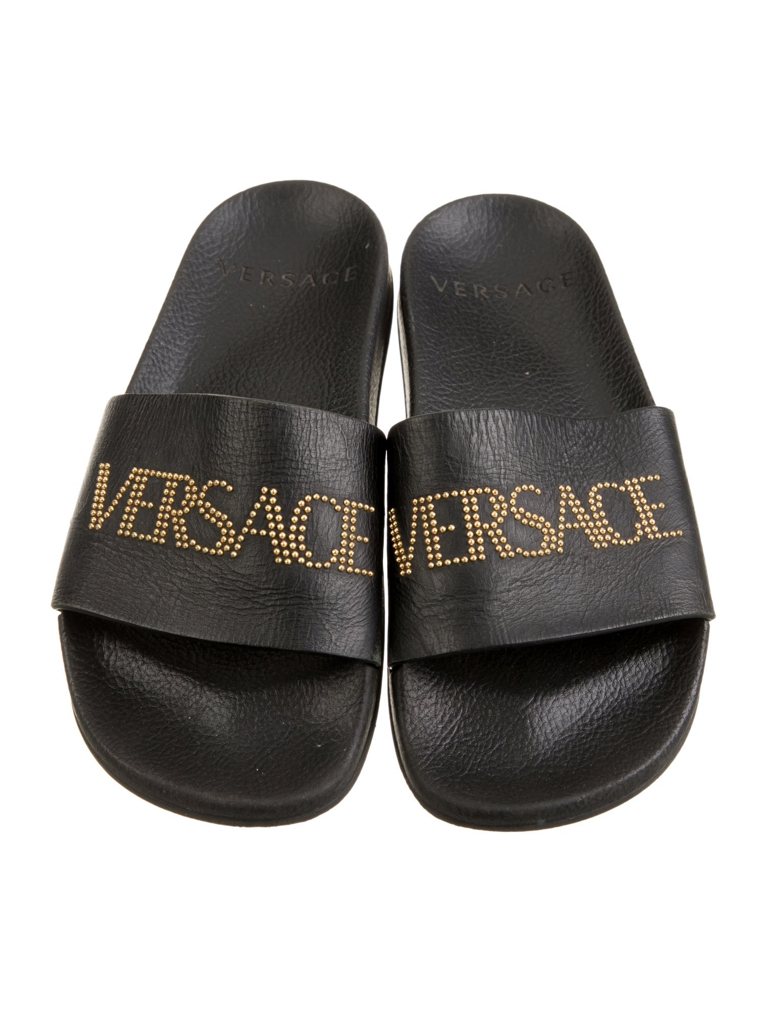 Versace Girls' Logo Studded Slides