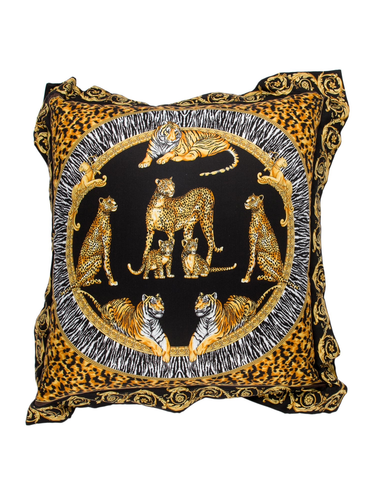 Versace Wild Cats Double-Face Throw Pillow