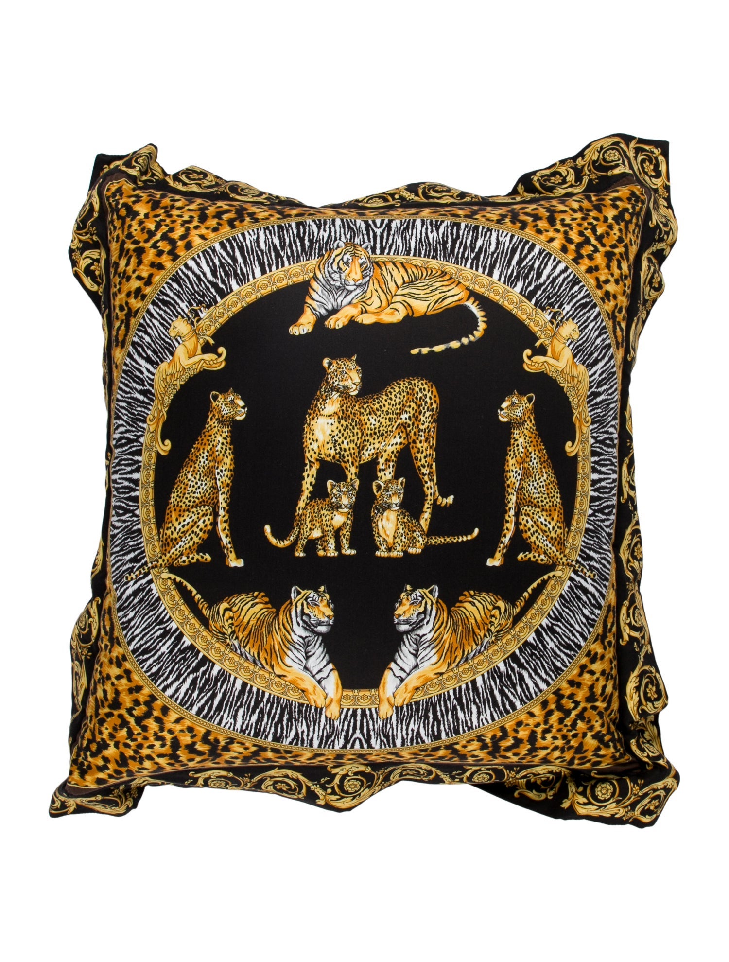 Versace Wild Cats Double-Face Throw Pillow