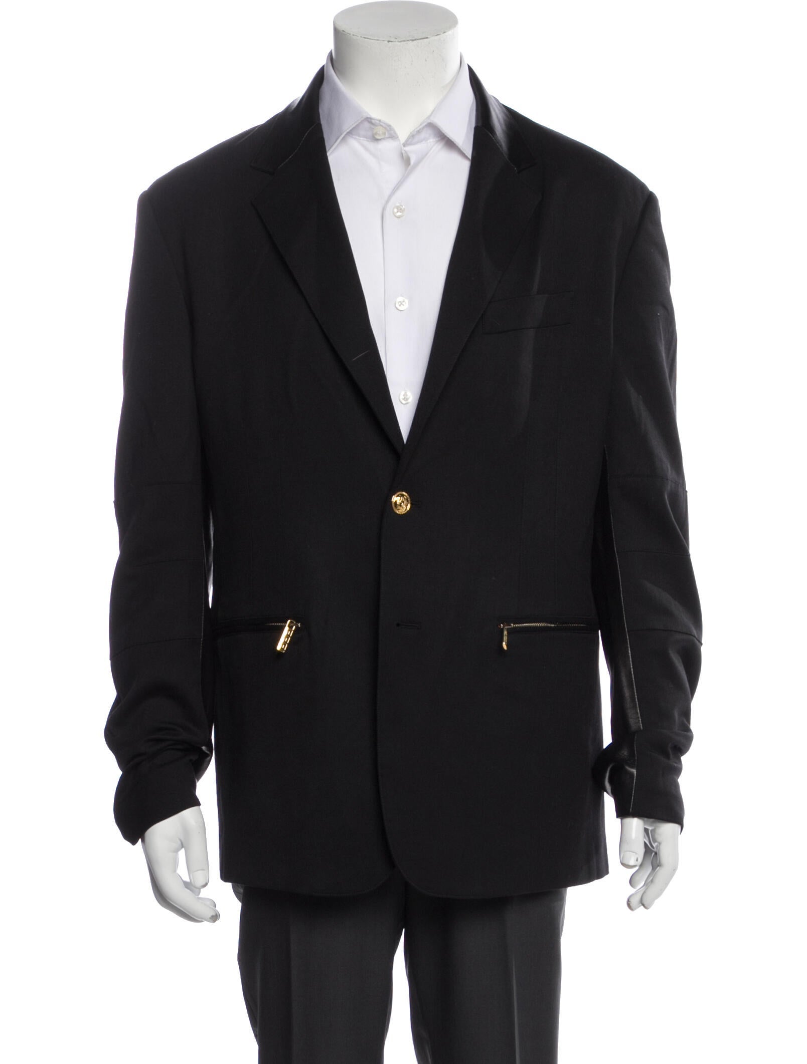 Versace Wool Embroidered Accent Blazer