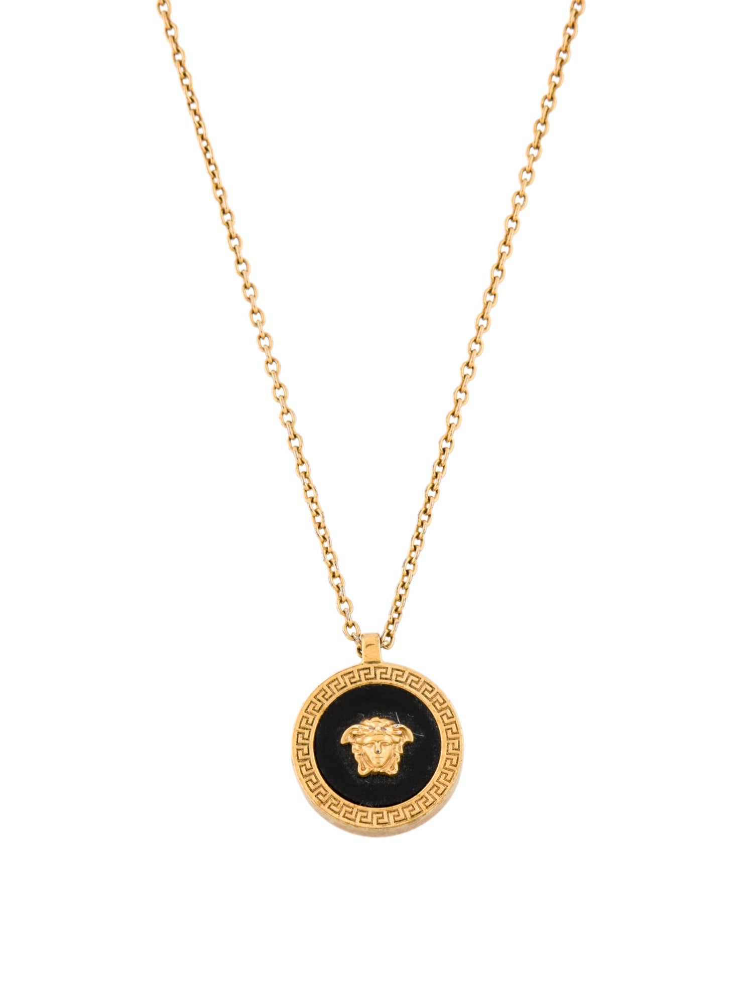 Versace Enamel Pendant Necklace